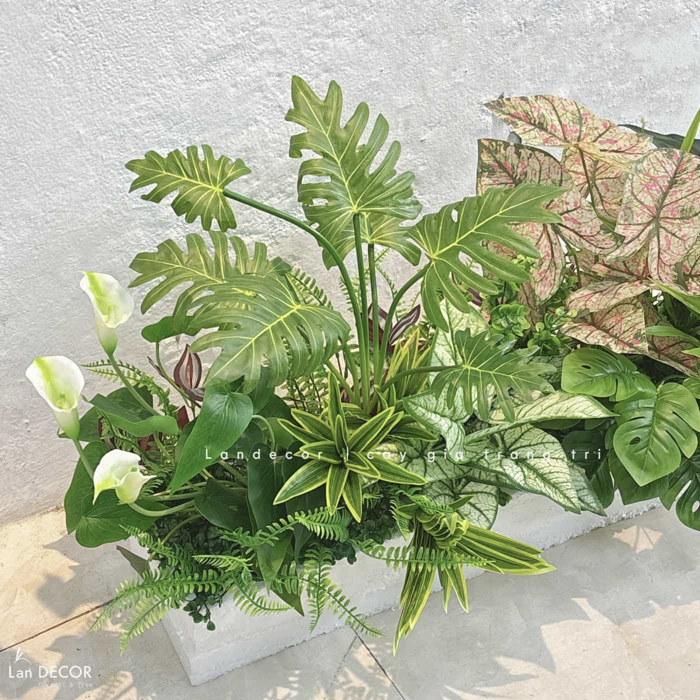 Bồn Cây Tiểu Cảnh- Bồn Cây Xanh Giả Trang Trí Văn Phòng -BC152