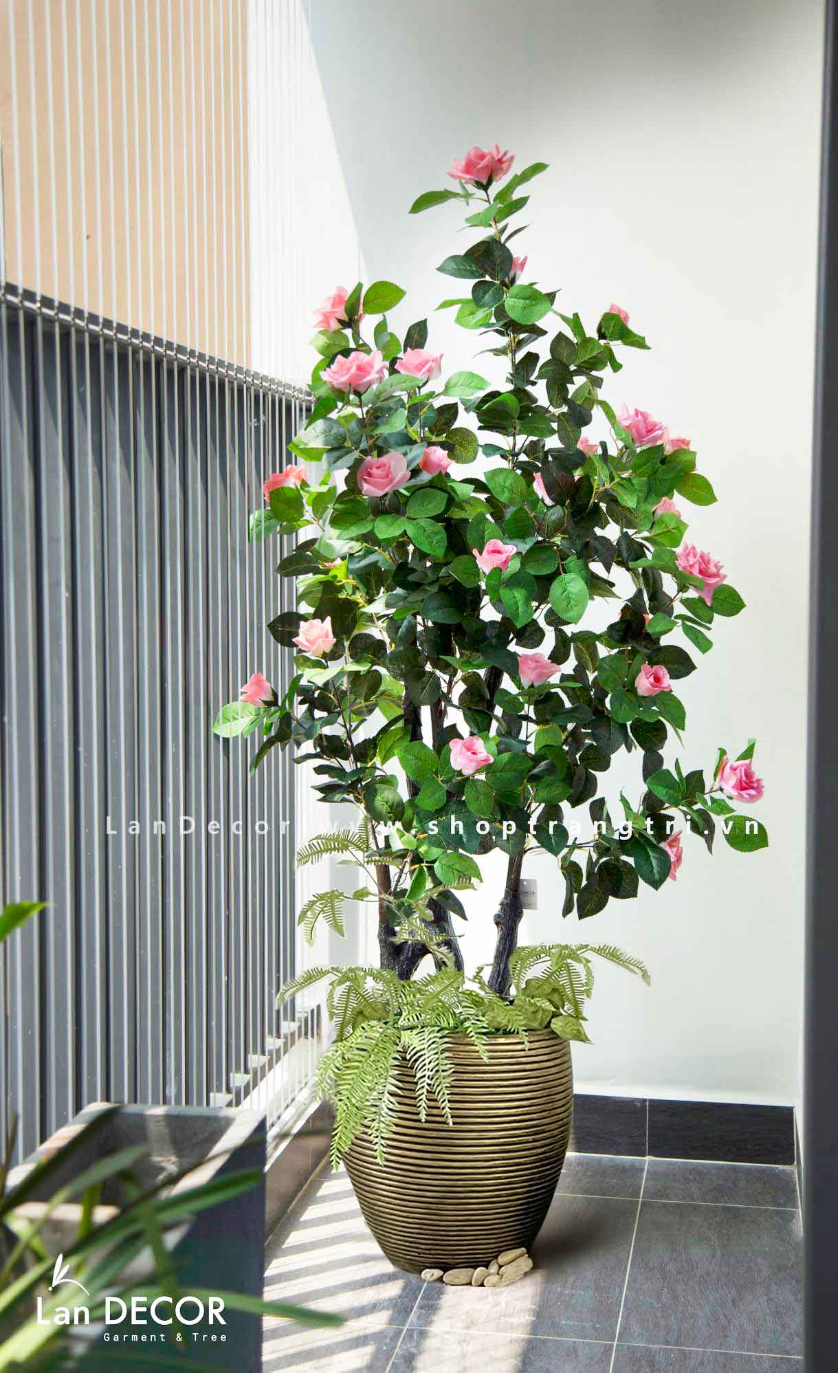 CÂY HOA HỒNG TRANG TRÍ NHÀ SANG TRỌNG (165cm) - LC2764