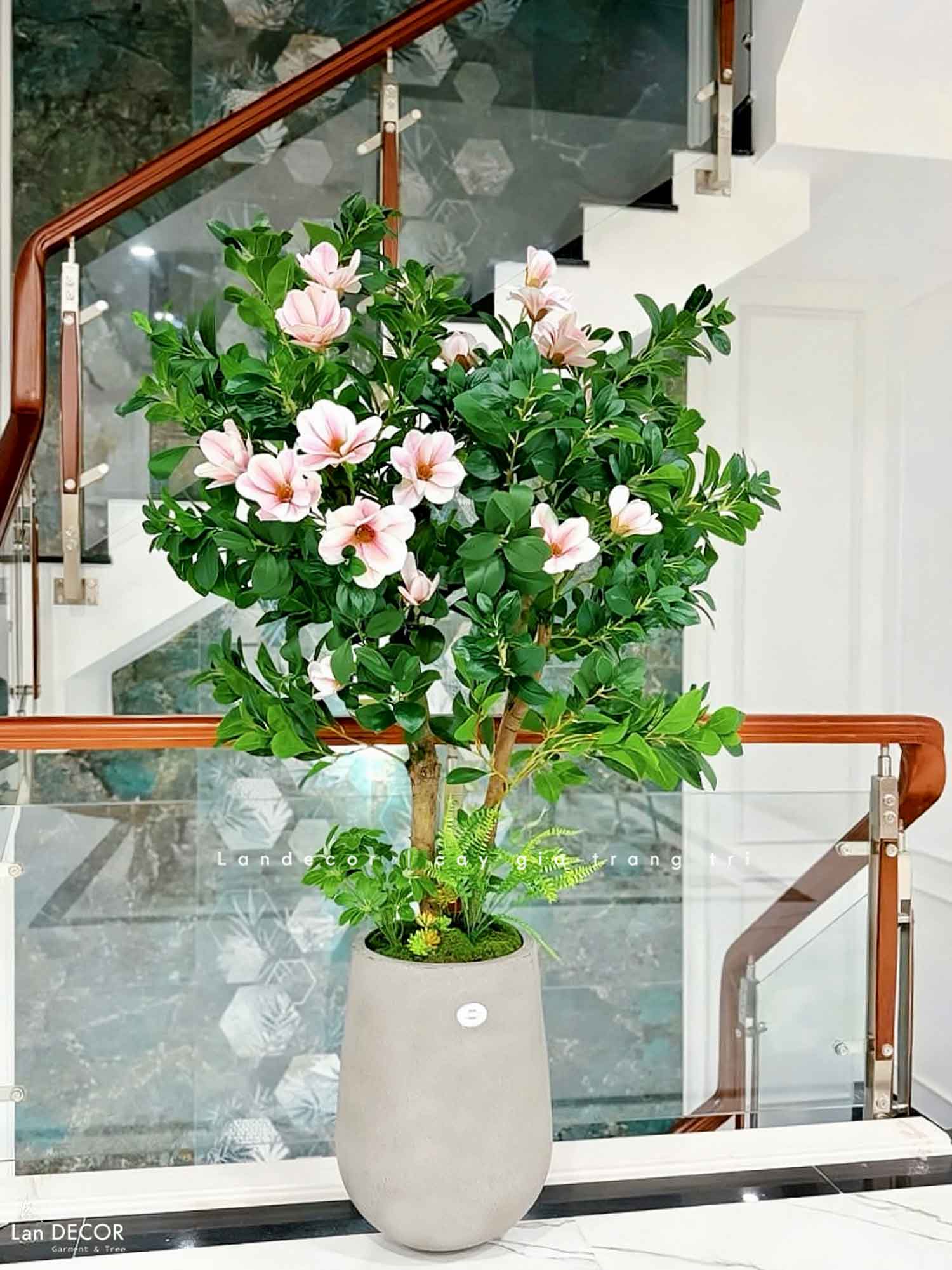 Cây Hoa Giả- Cây Hoa Mộc Lan Giả Decor Nhà Cửa Sang Trọng (160cm)- CC1215