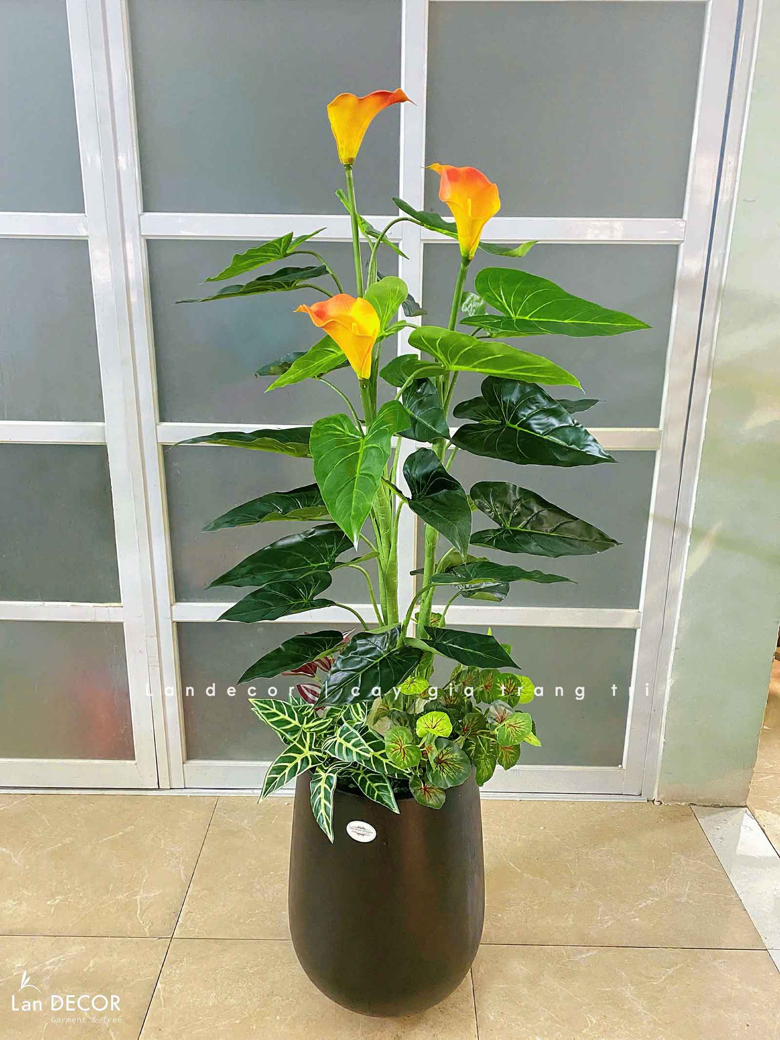 Cây Giả Decor- Cây Hoa Rum Giả Trang Trí Cửa Hiệu Nổi Bật (140cm)- CC1148