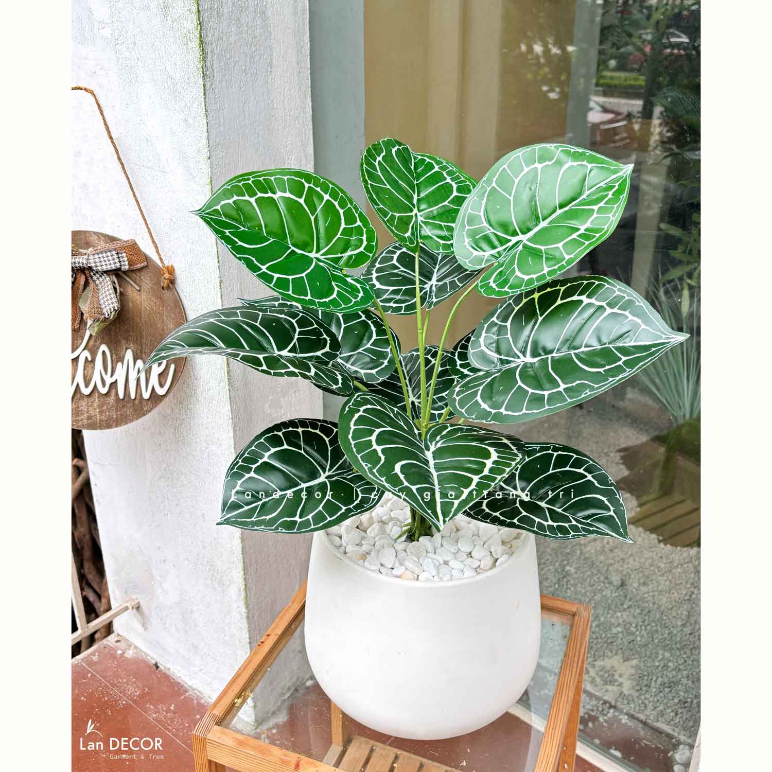 Cây Giả Decor- Cây Lá Môn Giả Decor Tiểu Cảnh Độc Đáo (45cm) - LC2026-10