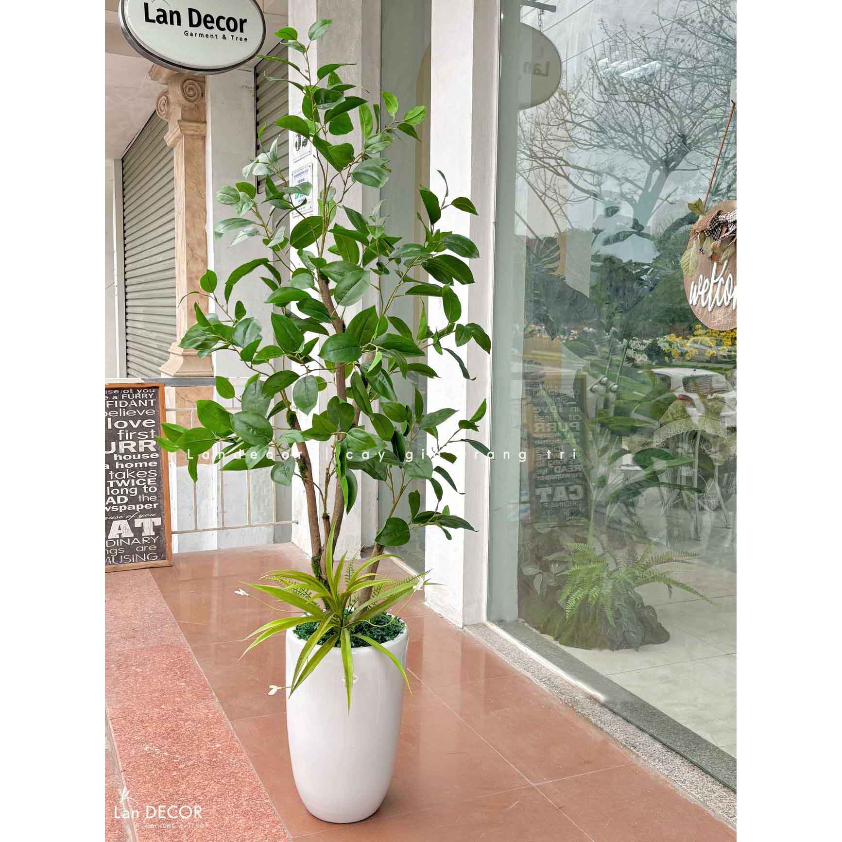 Cây Giả Thiết Kế- Cây Lá Mộc Trang Trí Cảnh Quan (155cm)- CC1046