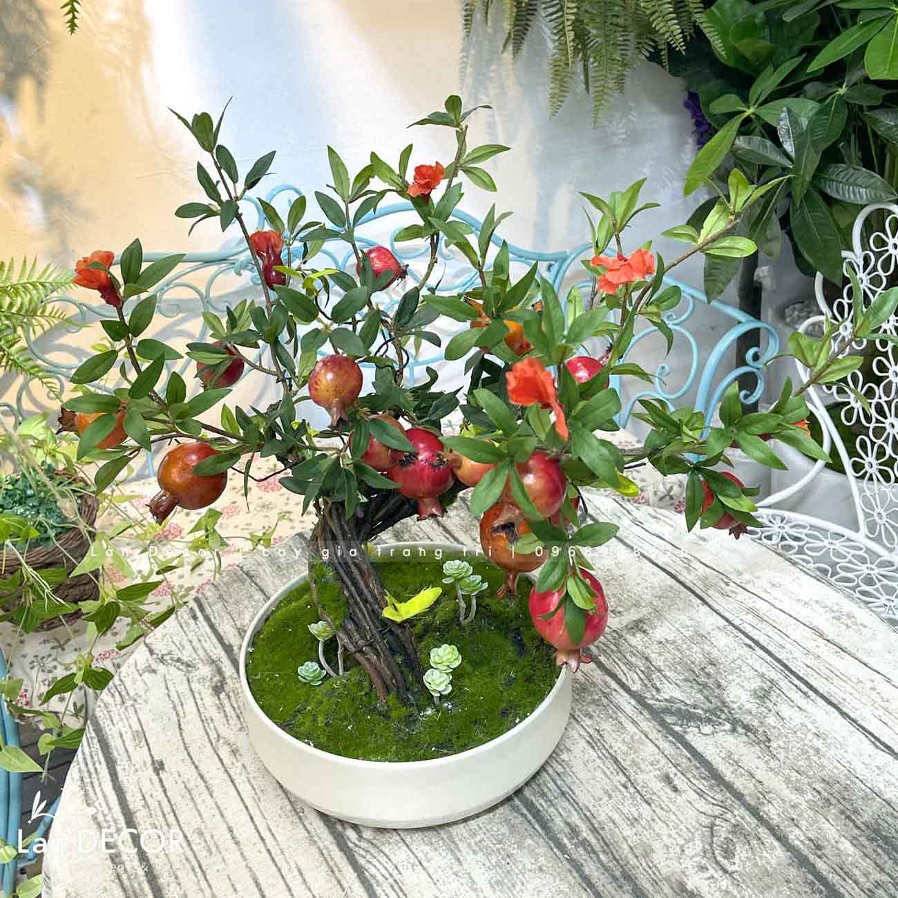 Chậu lựu bonsai để bàn trang trí Landecor -CC386-1