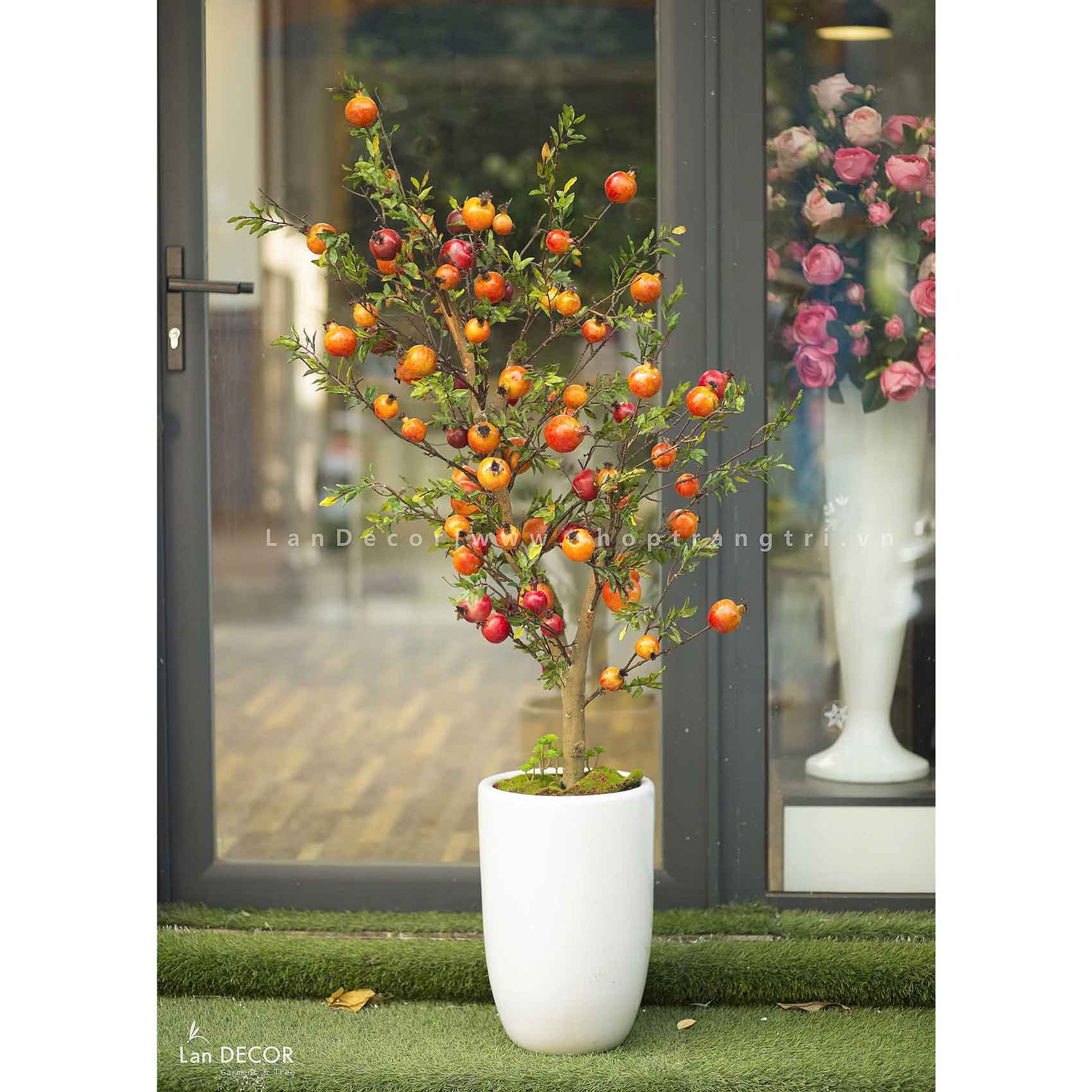 Lựu Giả Trang Trí- Cây Lựu Trang Trí Tết (150cm)- CC1012