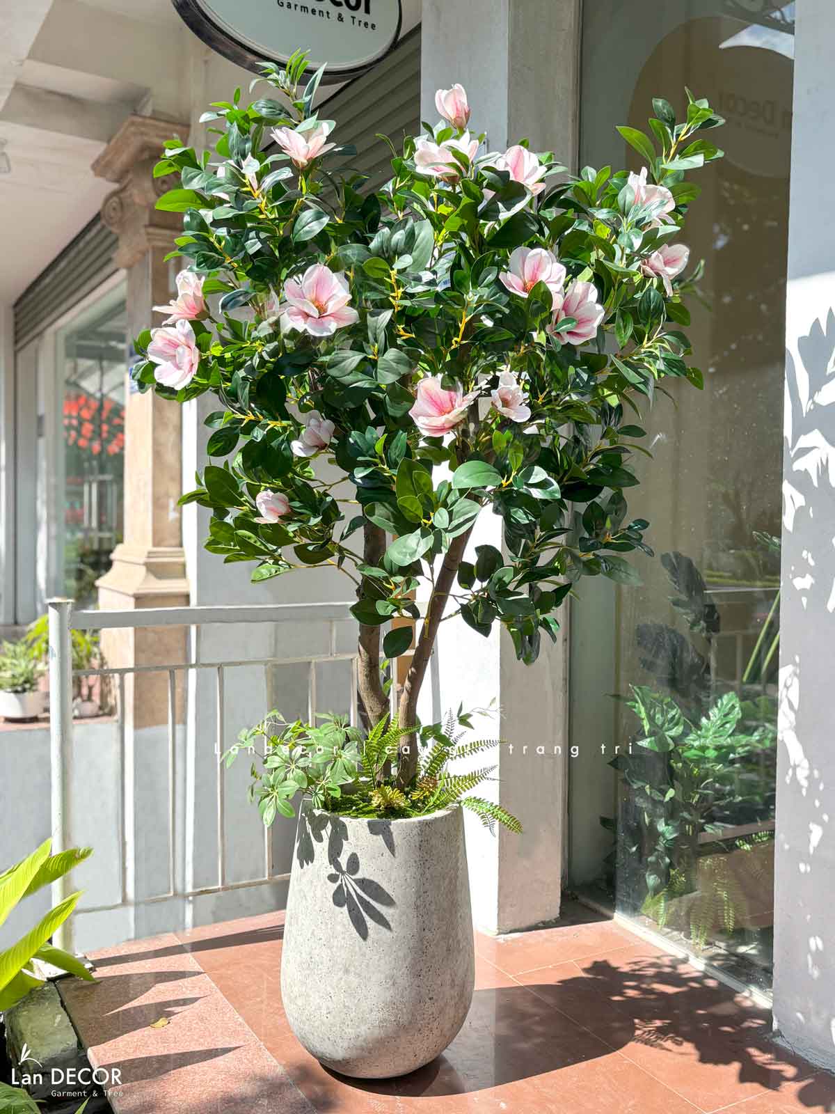 Cây Hoa Giả- Cây Hoa Mộc Lan Giả Decor Nhà Cửa Sang Trọng (160cm)- CC1215