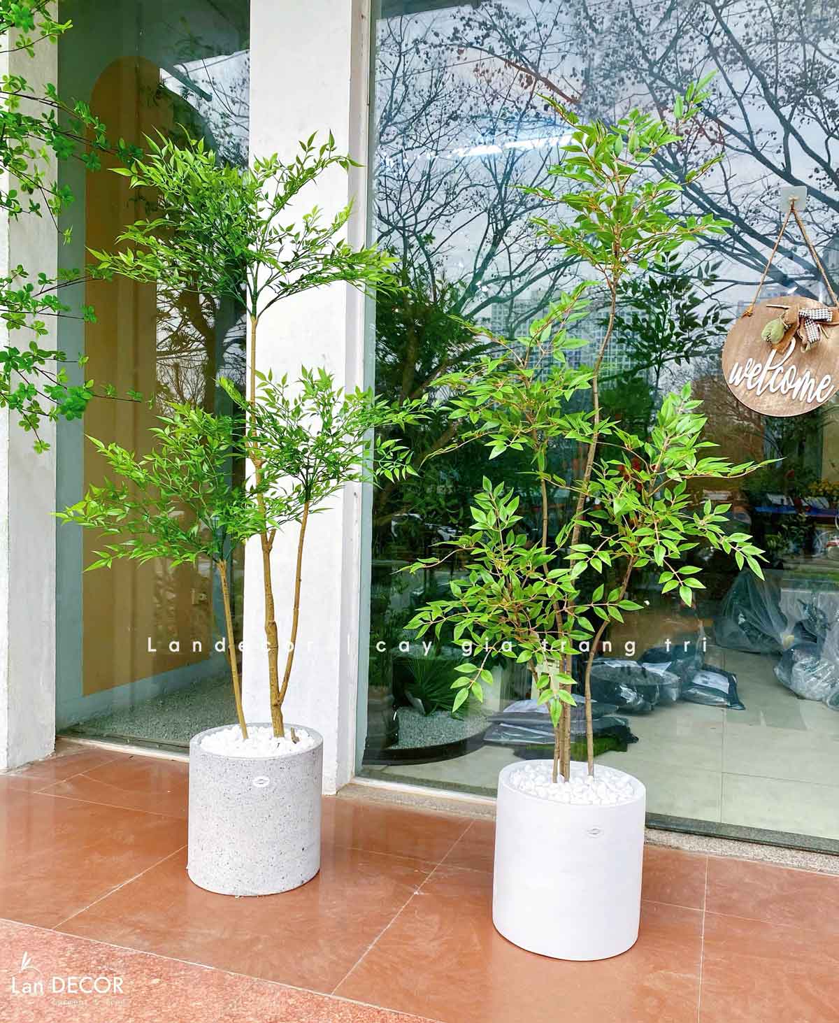 Cây Giả Decor- Cây Nam Thiên Trúc Giả Trang Trí Tiểu Cảnh Tự Nhiên (160cm)- LC3042