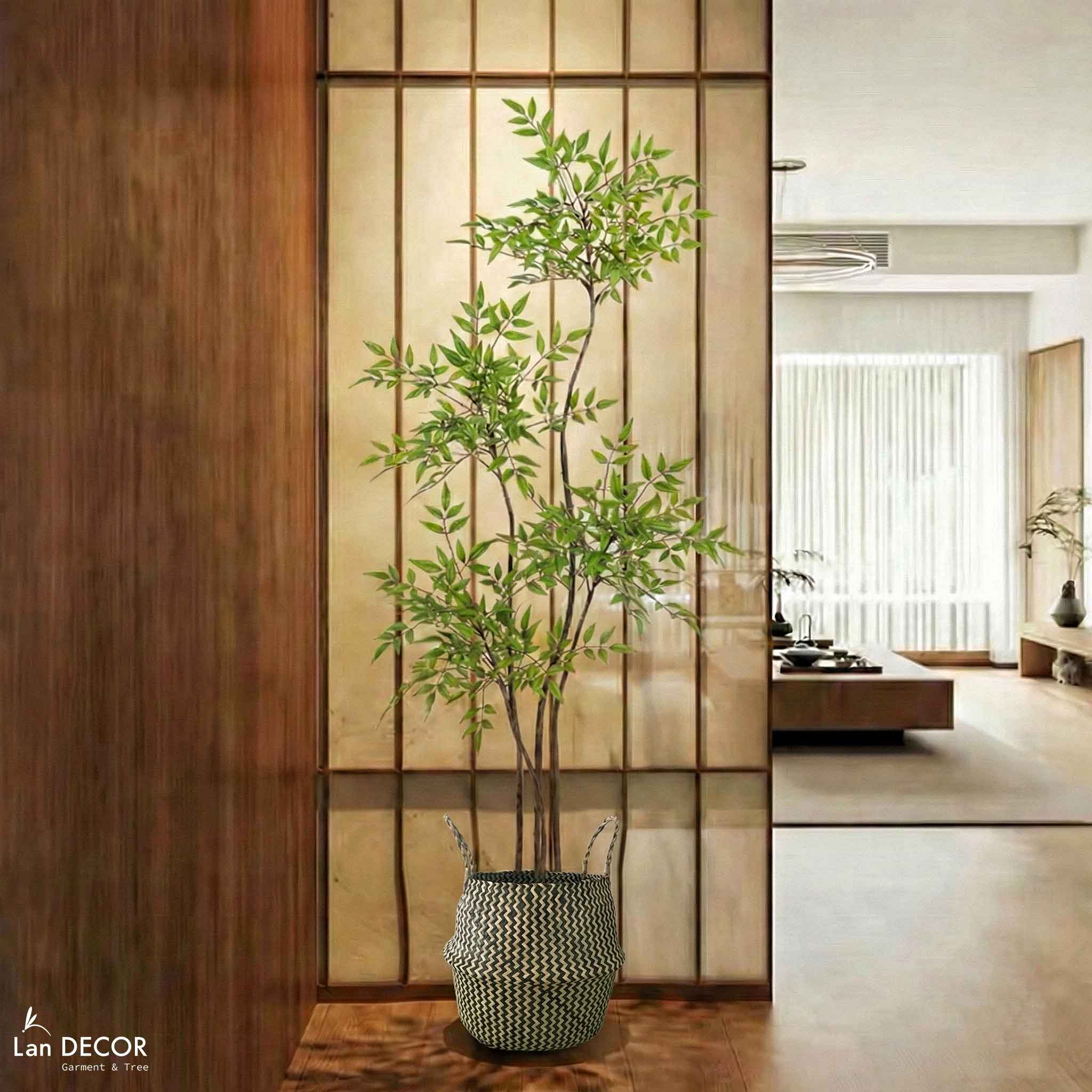 Nam Thiên Trúc Decor- Cây Nam Thiên Trúc Giả Trang Trí Nhà Đẹp (150cm)- LC3047-4 thân