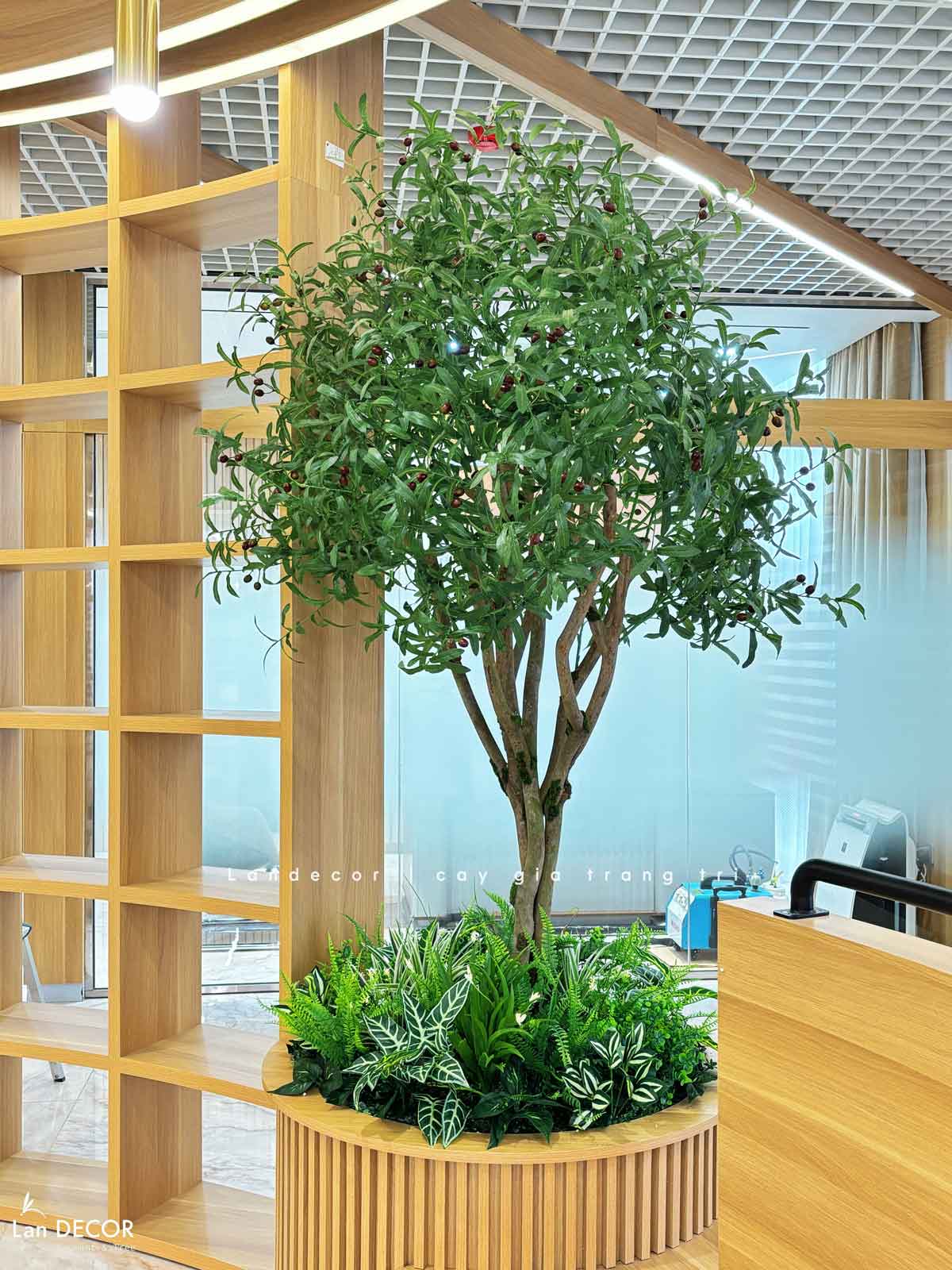 Thiết Kế, Thi Công Tường Cây Giả, Tường Rêu Giả, Bồn Cây Tiểu Cảnh Văn Phòng Tây Tựu