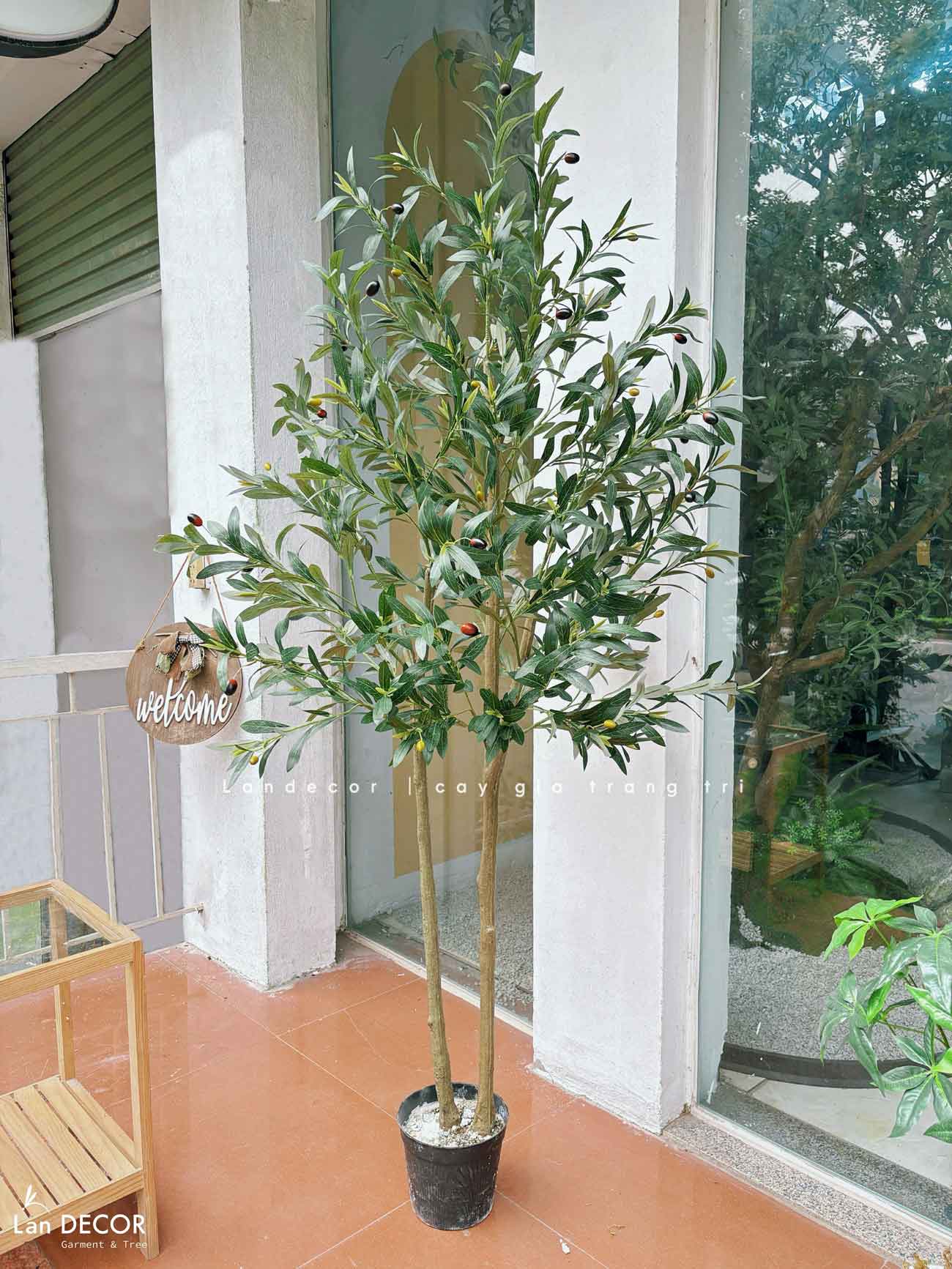 Cây Giả Trang Trí- Cây Olive Thiết Kế Căn Hộ Xanh (180cm)- CC1290