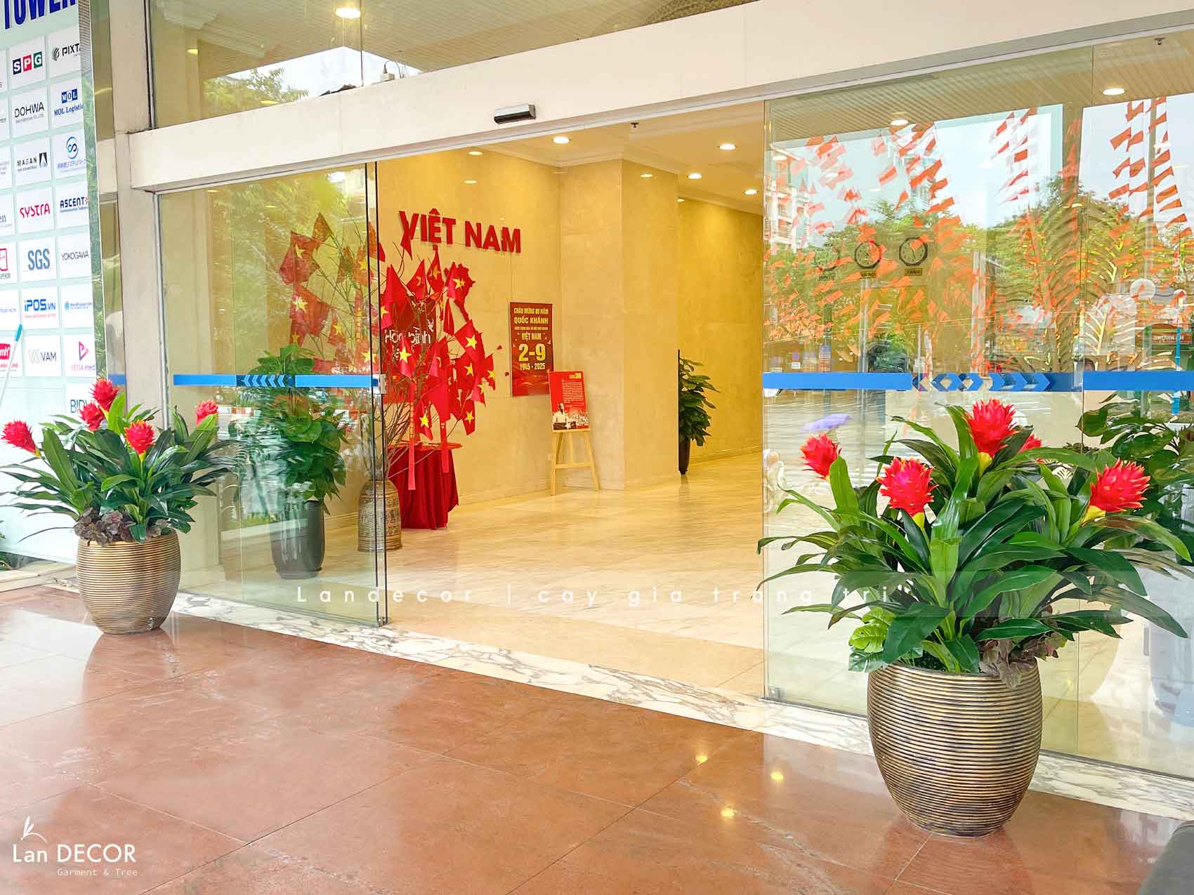 Cây Giả Decor- Cây Phát Lộc Hoa Đỏ Trang Trí Không Gian Sống Động (cao 120cm, tán 65cm)- CC1132