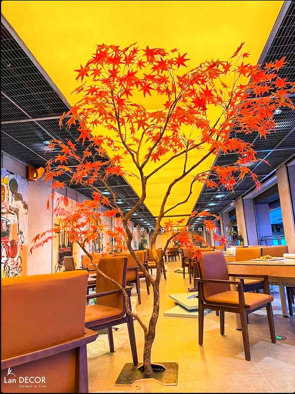 Cây Giả Tiểu Cảnh- Cây Phong Lá Đỏ Giả Thiết Kế Tiểu Cảnh Không Gian Lớn, Trang Trí Đẳng Cấp, Hiện Đại (250cm)- CC1199