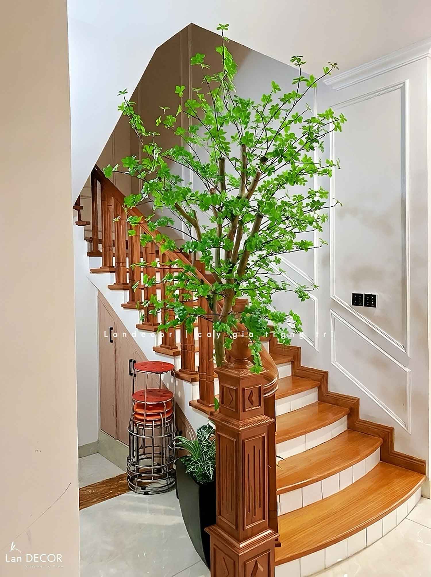 Cây Giả Thiết Kế- Cây Thạch Nam Giả Trang Trí Căn Hộ, Thiết Kế Tiểu Cảnh Theo Không Gian (235cm)- CC1261