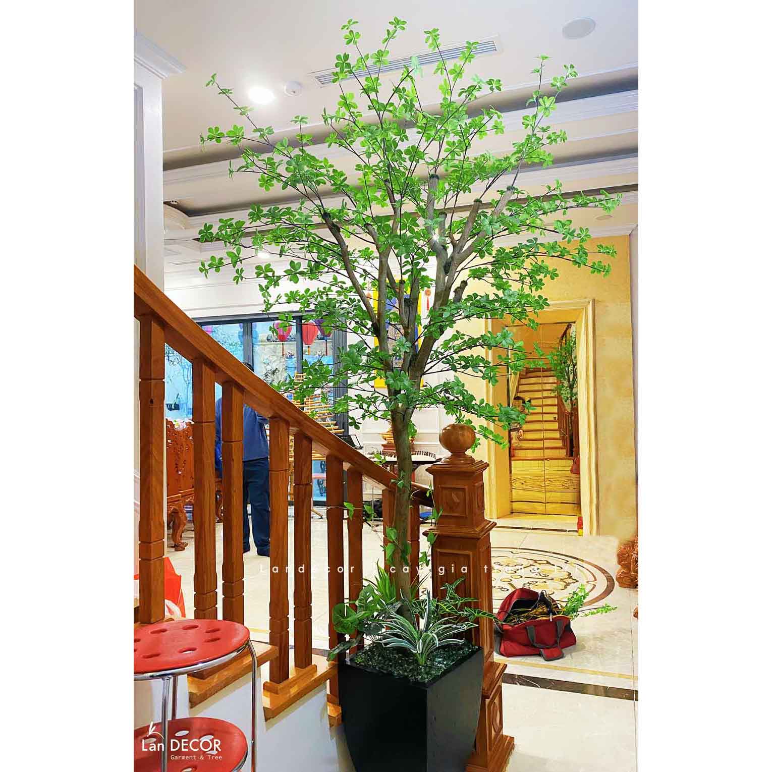 Cây Giả Thiết Kế- Cây Thạch Nam Giả Trang Trí Căn Hộ, Thiết Kế Tiểu Cảnh Theo Không Gian (235cm)- CC1261