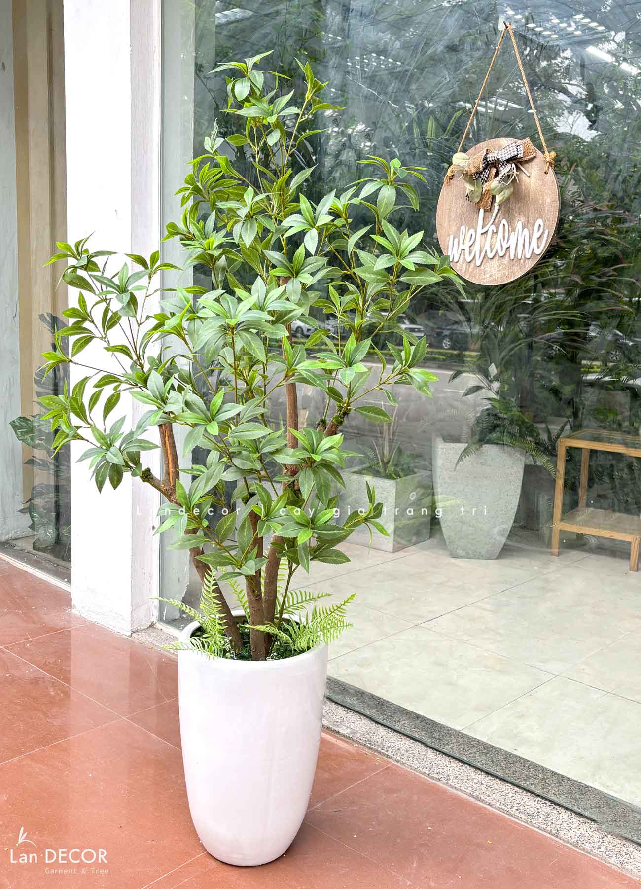 Cây Giả Trang Trí- Cây Asebi Thiết Kế Cửa Hiệu Xanh Mát (130cm)- CC1056