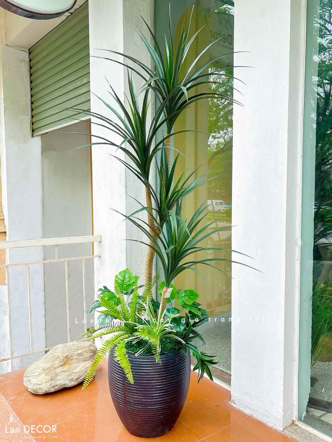 Cây Giả Decor- Cây Yucca Giả Decor Không Gian Phong Cách Sa Mạc Ấn Tượng (165cm)- LC3791