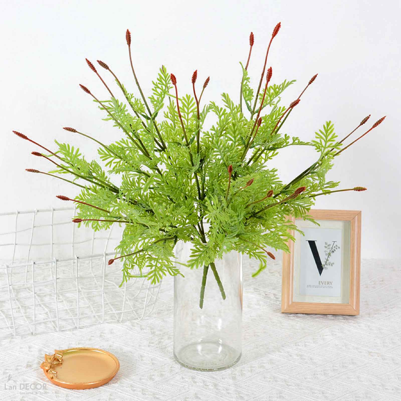 Cành Lá Giả- Cành Lá Mùi Mầm Xanh Giả Trang Trí (35cm)- HC1246