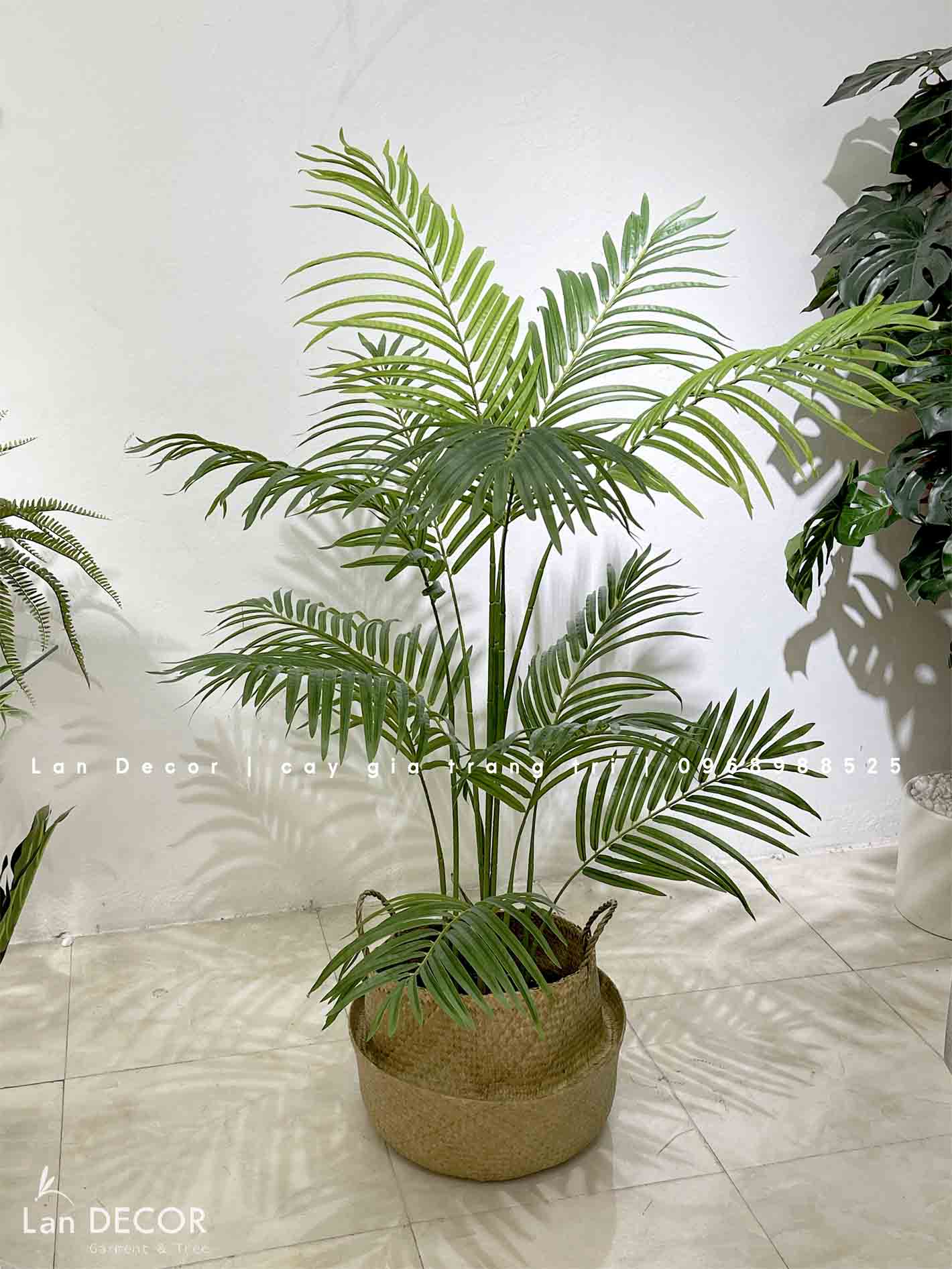Cây giả decor - Cây dừa cảnh trang trí không gian xanh mát (150cm)- LC3038