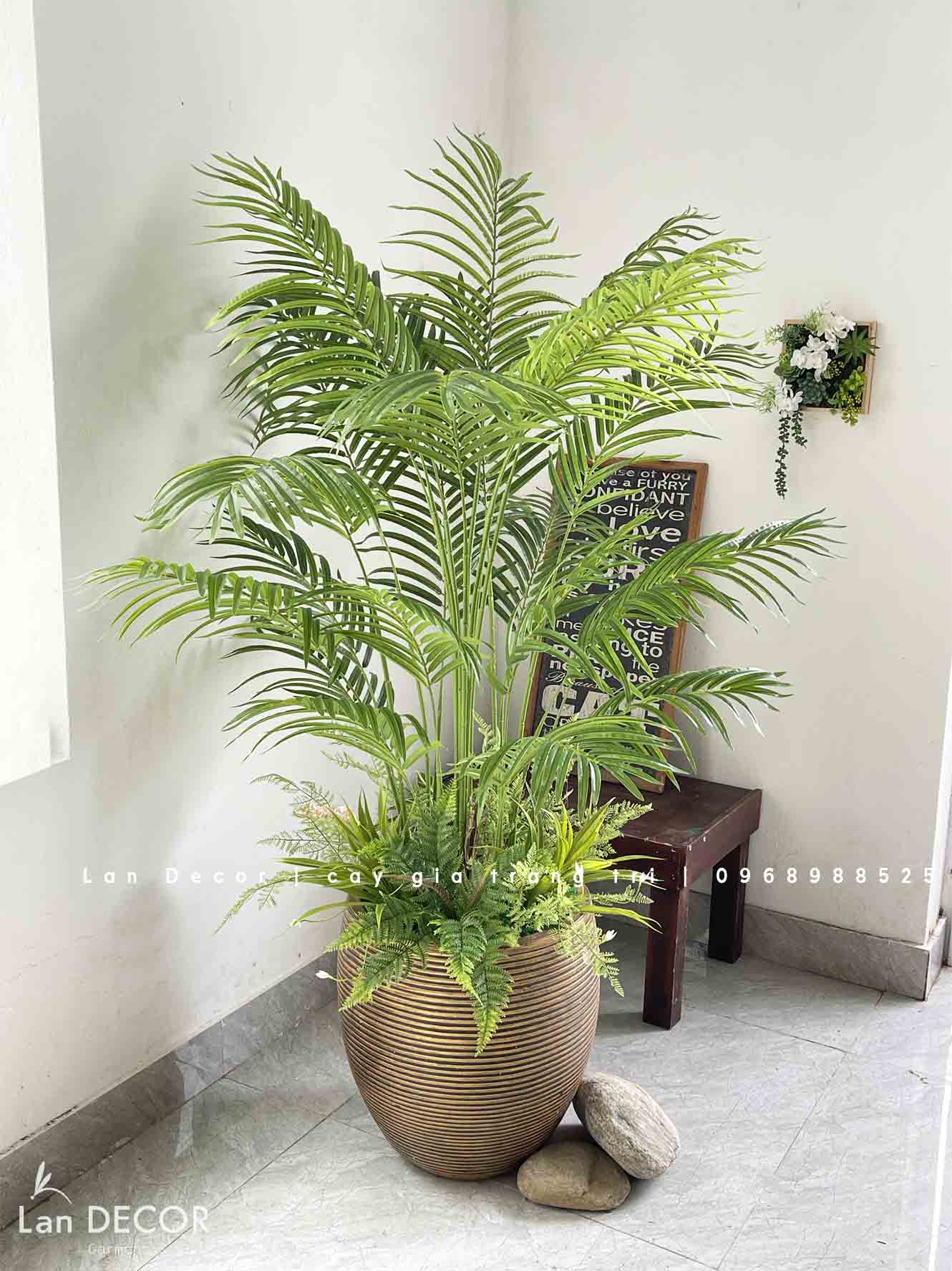 Cây giả decor - Cây dừa cảnh trang trí không gian xanh mát (150cm)- LC3038