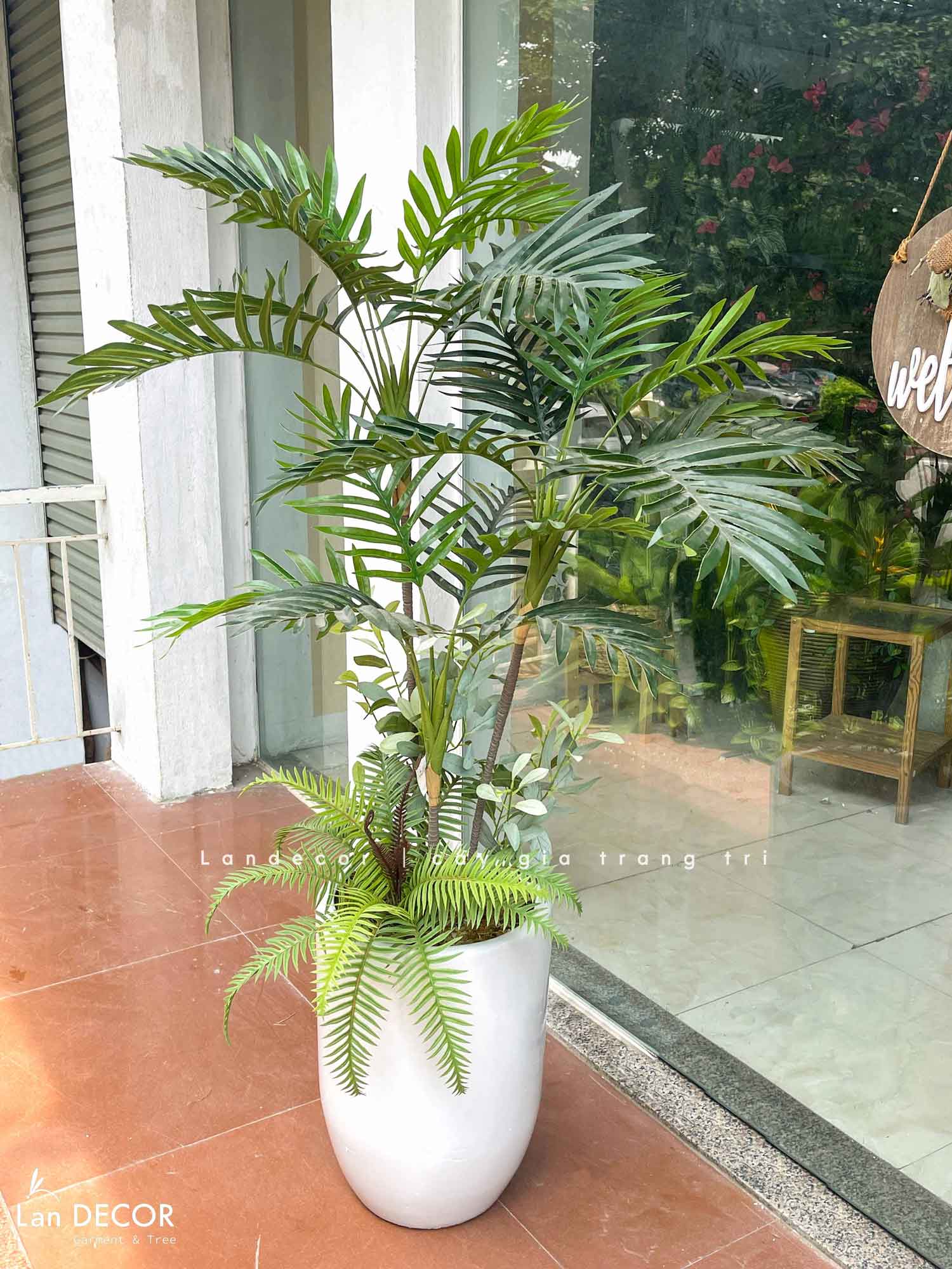 CHẬU CÂY DỪA TRANG TRÍ TIỂU CẢNH LANDECOR (115cm) - LC2959 mix
