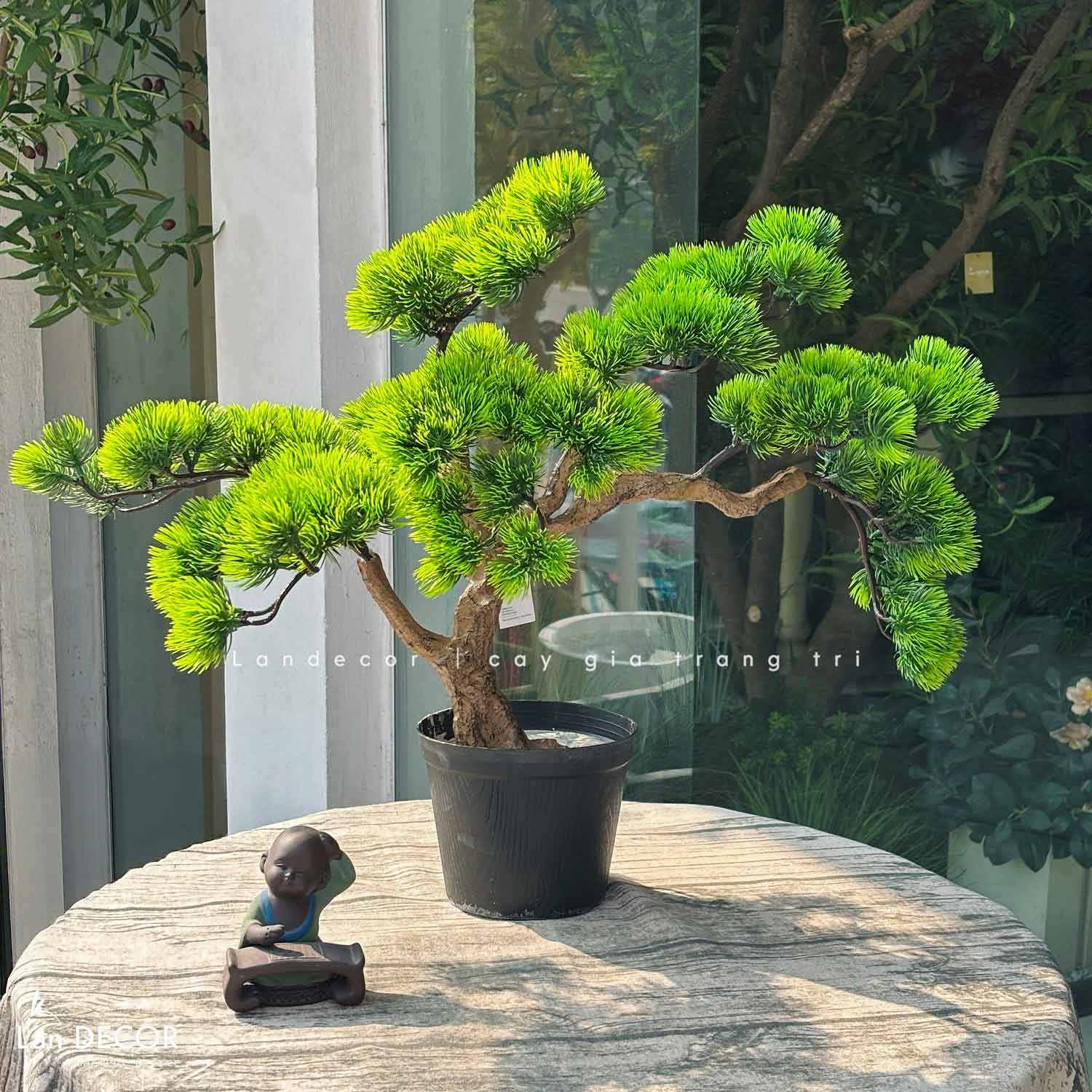 Cây Bonsai Thiết Kế - Cây Tùng Bonsai Giả Thiết Kế Để Bàn Phòng Khách (55cm)- CC1272