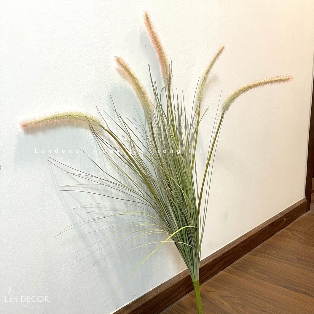 GIỎ CỎ LAU ĐUÔI CHỒN PHỚT HỒNG DECOR NHÀ ĐẸP- CC720