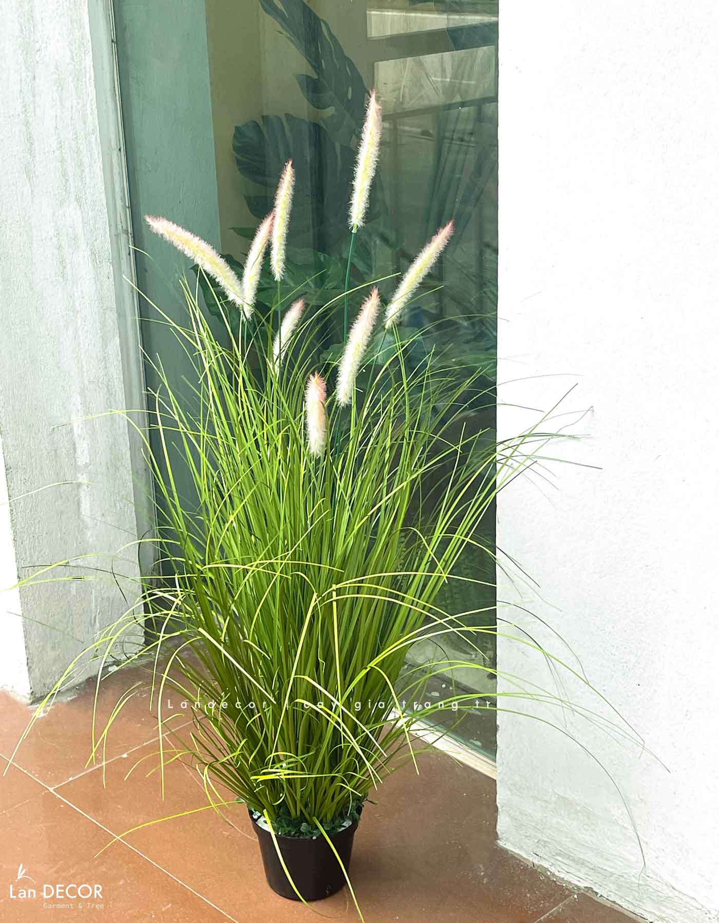 Cỏ Lau Giả - Bụi Cỏ Lau Hồng Decor Tiểu Cảnh Lau Giả, Thiết Kế Hiện Đại (cao 110cm, tán 55cm)- CC1100