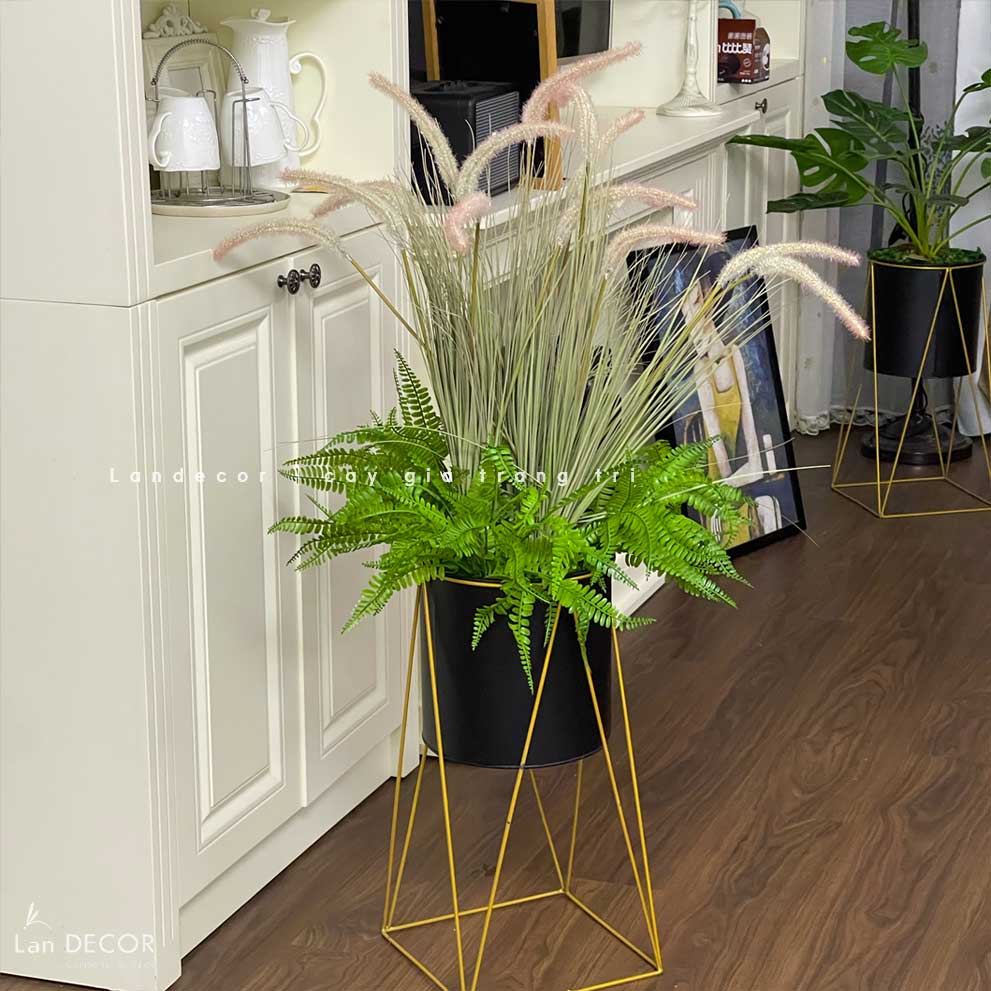 Cành cỏ đuôi chồn phớt hồng decor nhà đẹp (80cm)- HC1000