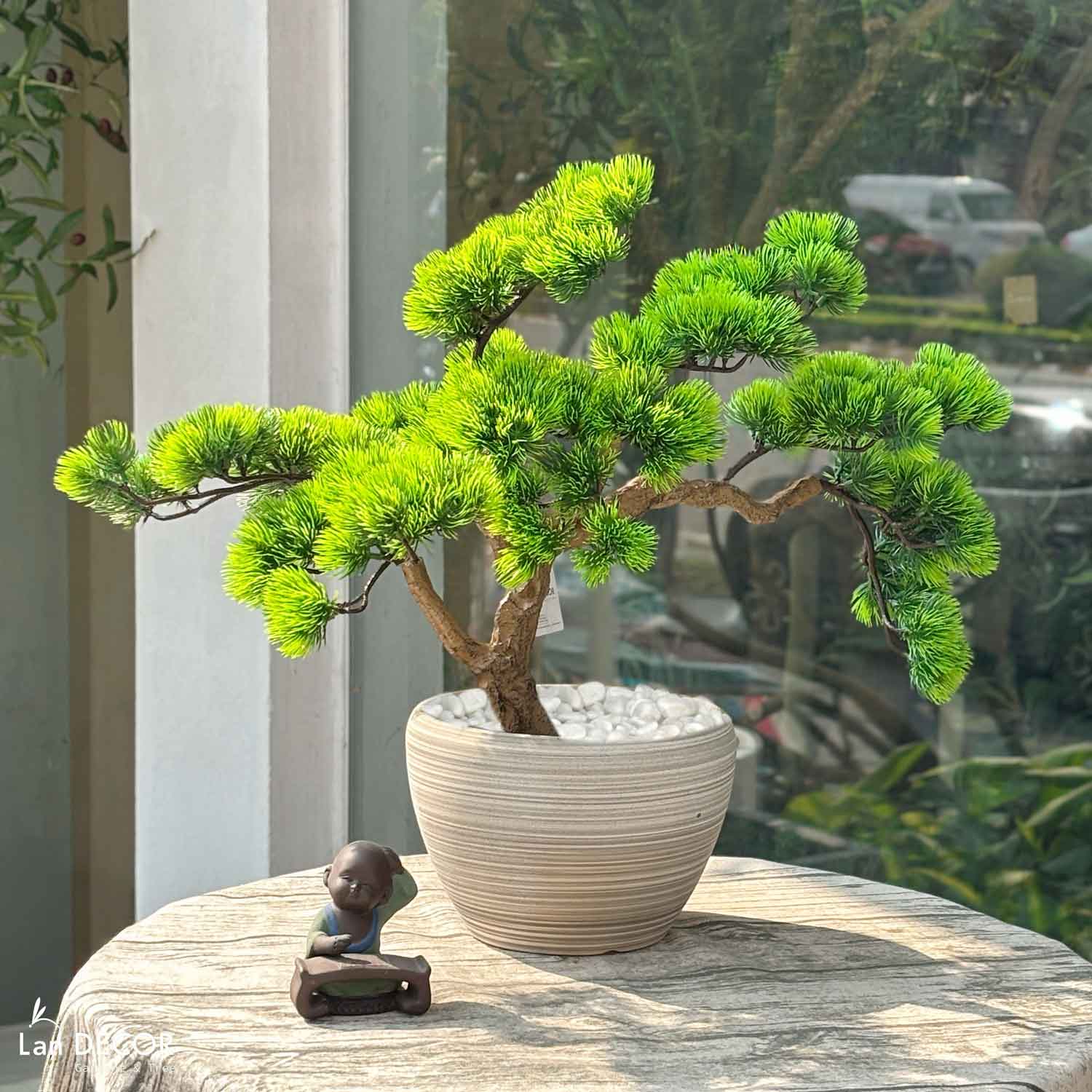 Cây Bonsai Thiết Kế - Cây Tùng Bonsai Giả Thiết Kế Để Bàn Phòng Khách (55cm)- CC1272