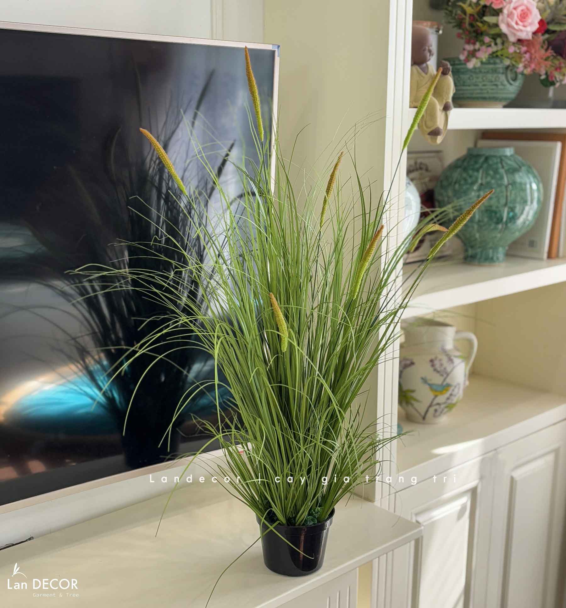 Cỏ Lau Giả - Bụi Cỏ Lau Giả Thiết Kế Trang Trí Căn Hộ (cao 110cm, tán 55cm)- CC1099