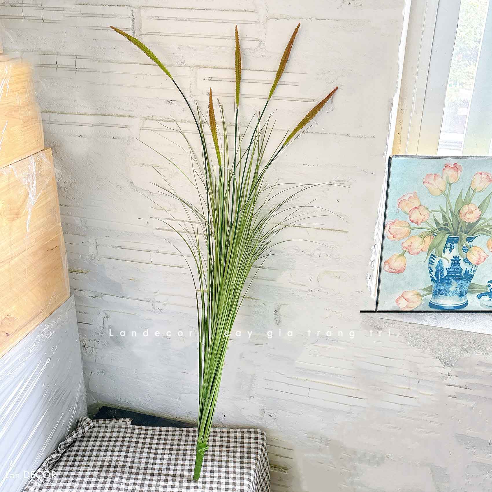 Cỏ Lau Giả- Cành Cỏ Lau Giả Không Lông Thiết Kệ Ụ Rêu Tiểu Cảnh, Decor Kệ Cây- CC1088