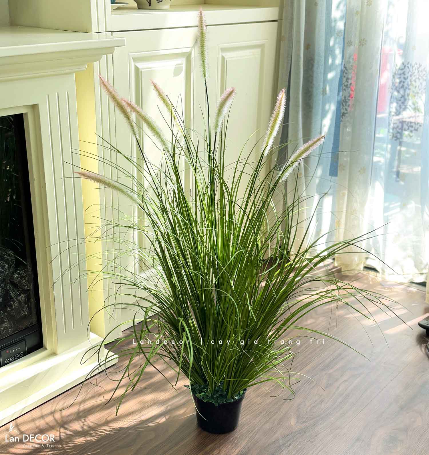 Cỏ Lau Giả - Bụi Cỏ Lau Giả Thiết Kế Trang Trí Căn Hộ (cao 110cm, tán 55cm)- CC1099