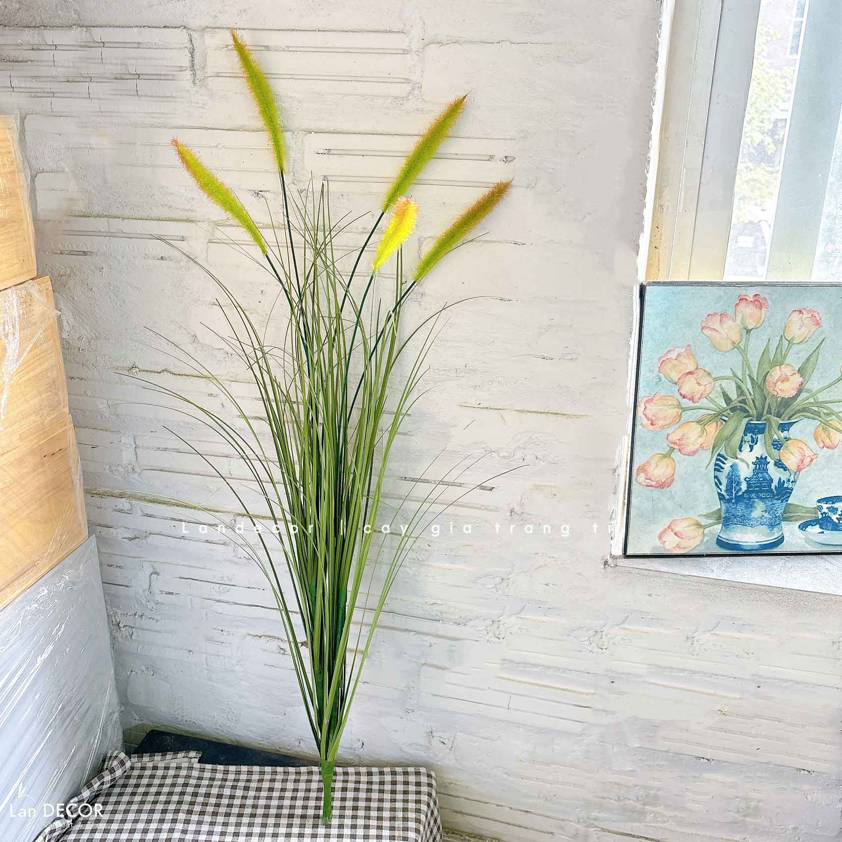 Cỏ Lau Giả- Cành Cỏ Lau Giả Thiết Kế Lan Decor, Trang Trí Kệ Cây, Tiểu Cảnh Lau Giả Quán Cafe Độc Đáo - CC1087
