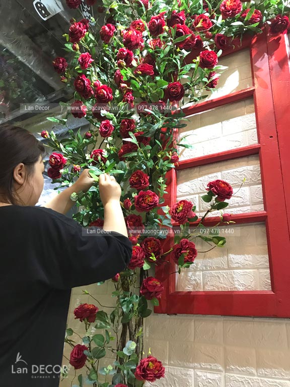 HOA HỒNG GIẢ LEO TƯỜNG - GH010 Tổng Kho Sỉ Cây Giả Trang Trí Lan ...