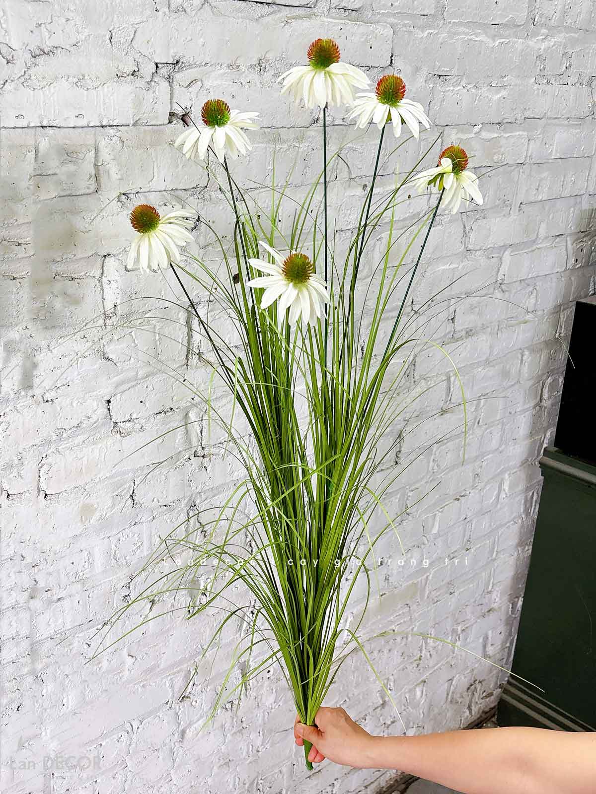 Hoa Cúc Mỹ Giả- Cành Hoa Cúc Mỹ Giả Decor Kệ Sắt, Thiết Kế Tiểu Cảnh Rêu Hoa Ấn Tượng- CC1084