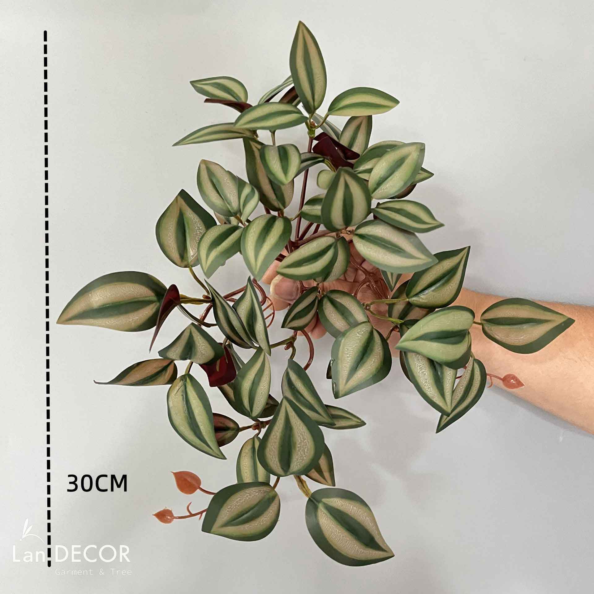 Cây Cỏ Giả Trang Trí- Cụm Lá Lông Mày Trang Trí Bồn Tiểu Cảnh (30cm)- HC1240