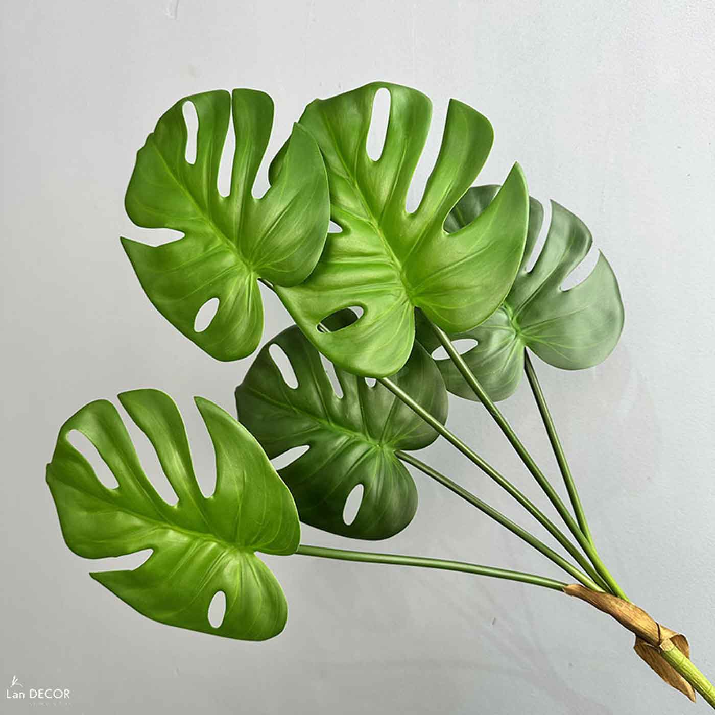 Cành Giả Trang Trí- Cụm Monstera Giả Decor Bồn Tiểu Cảnh (60cm, 5 lá)- HC1312