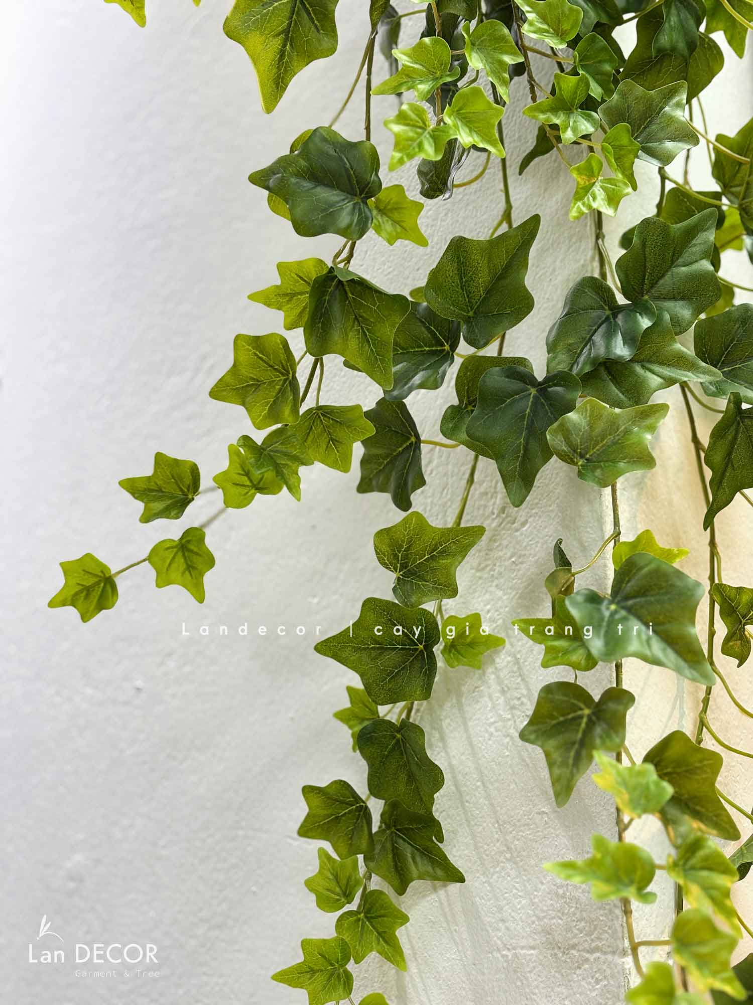 Cành Lá Giả Decor- Cụm Thường Xuân Rủ Cắm Giỏ Treo Trang Trí Xanh Mát (92cm)- HC1281
