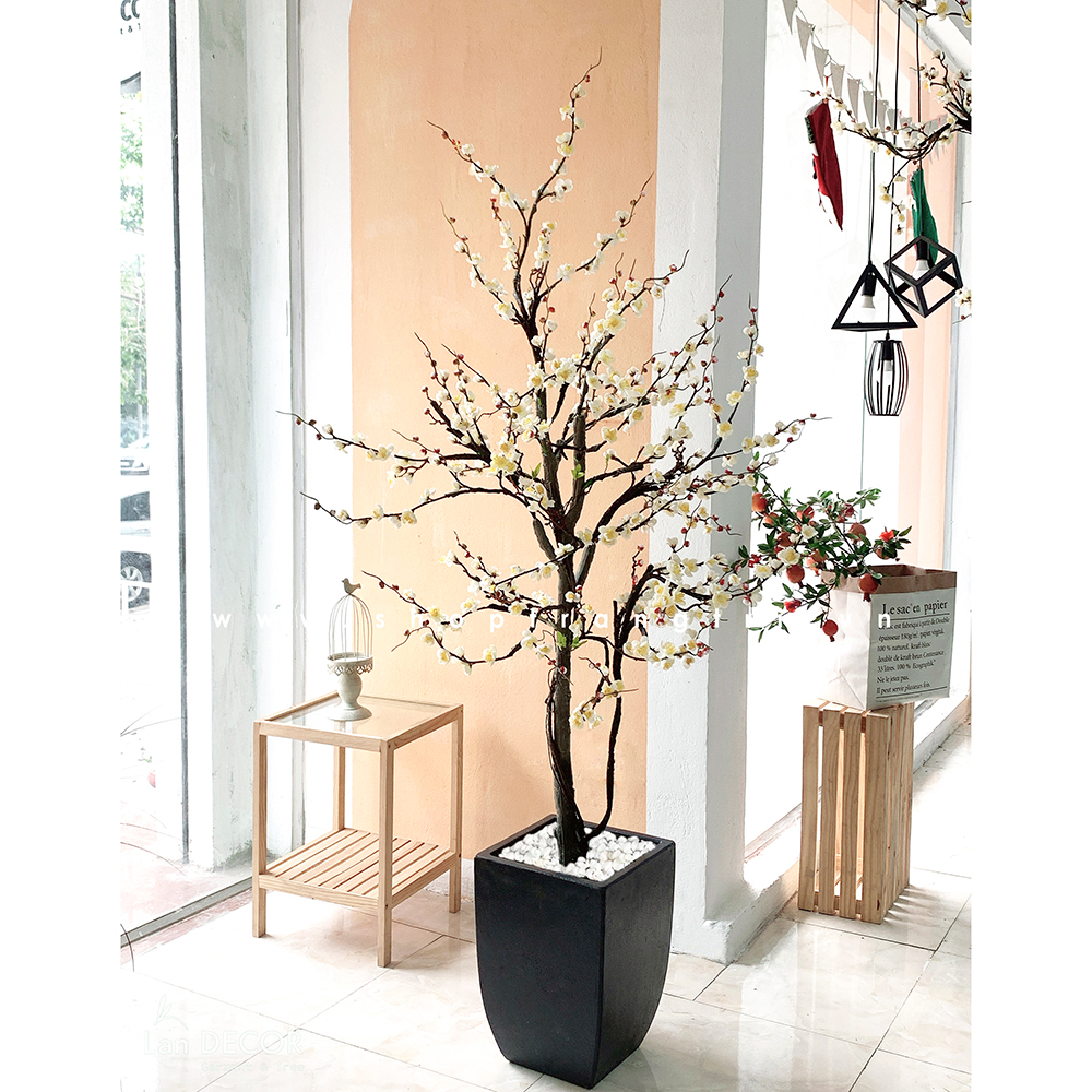 Cây mận trắng trang trí nhà đẹp Landecor (160cm) - CC378.1