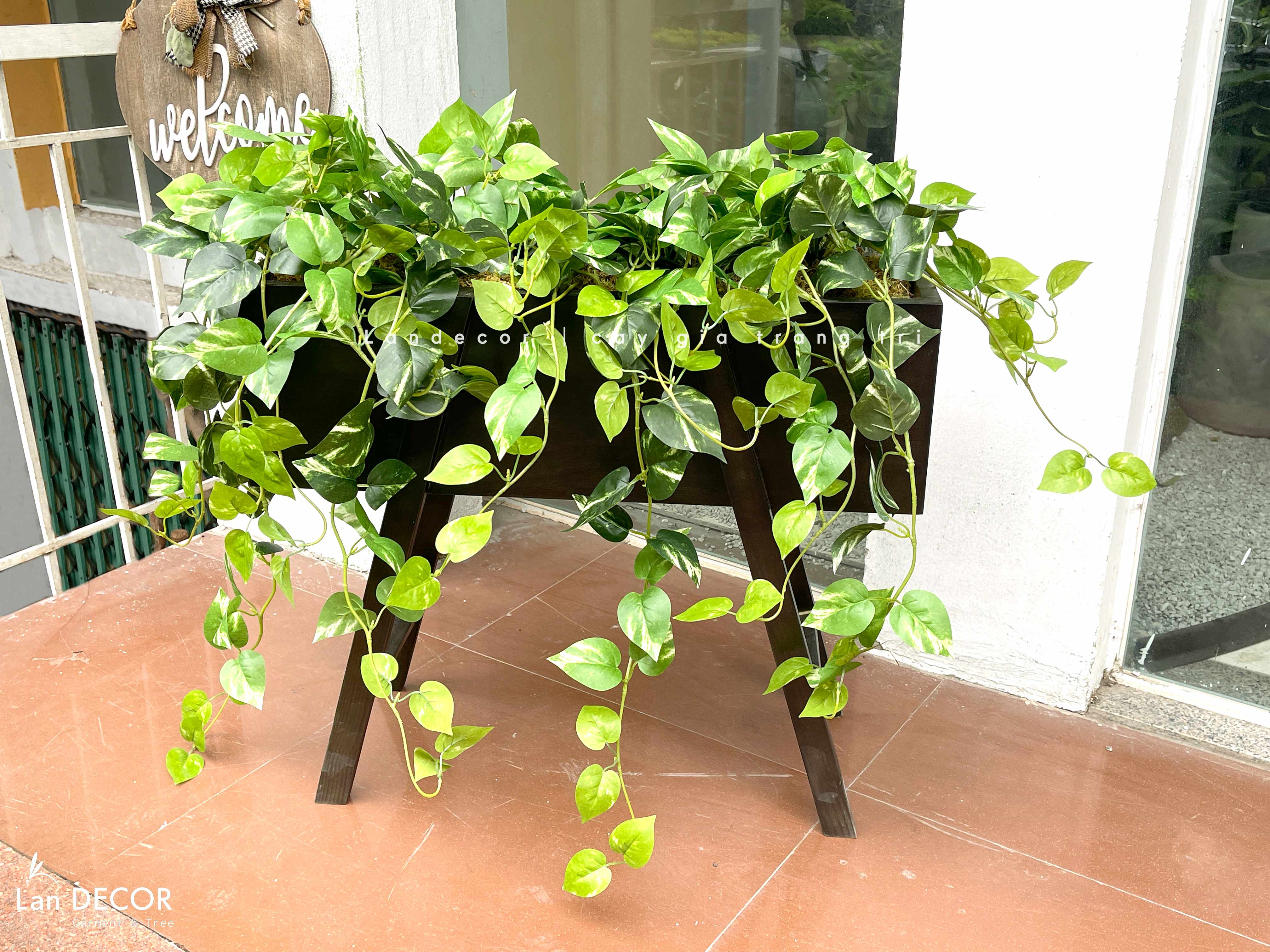 Kệ Cây Rủ Giả - Kệ Cây Giả Trang Trí Tiểu Cảnh Xanh (90X40X80cm)- BC286