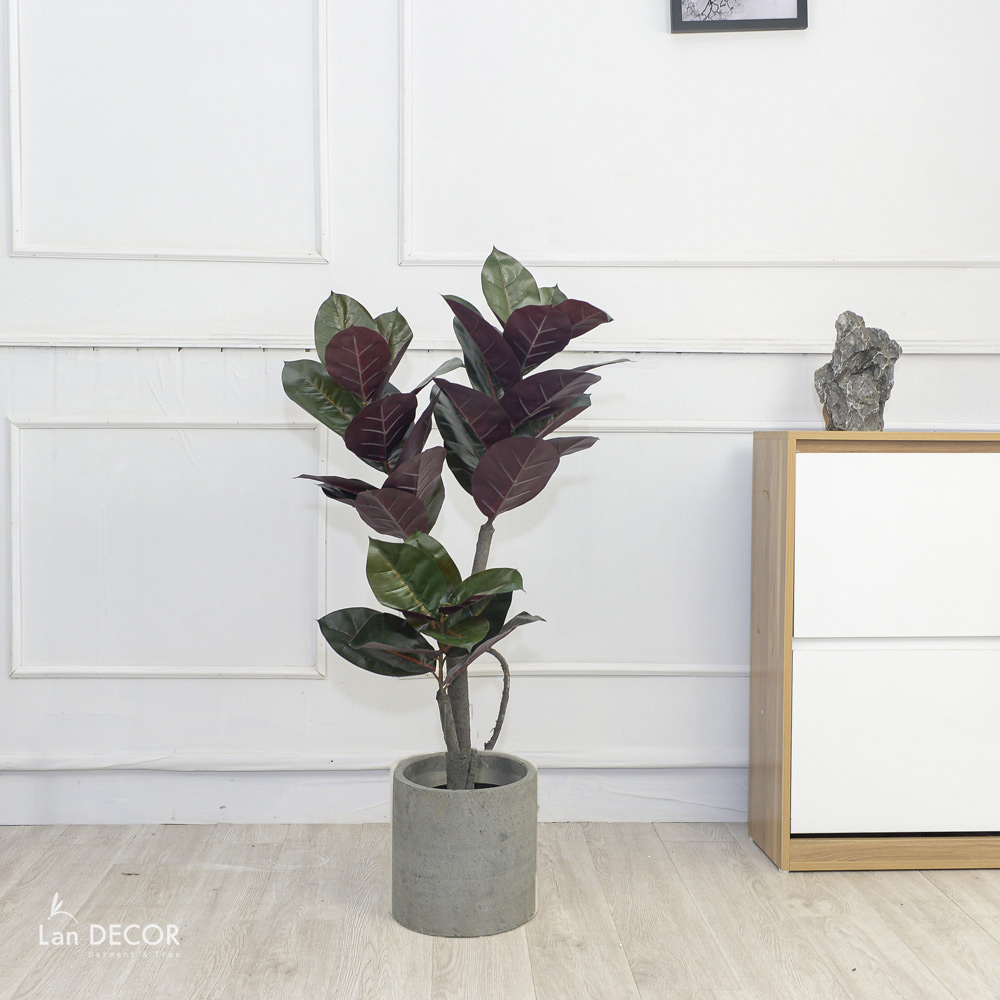Cây Bàng Singapore lá đỏ cây giả trang trí Lan Decor  (110cm) - LC2918-1