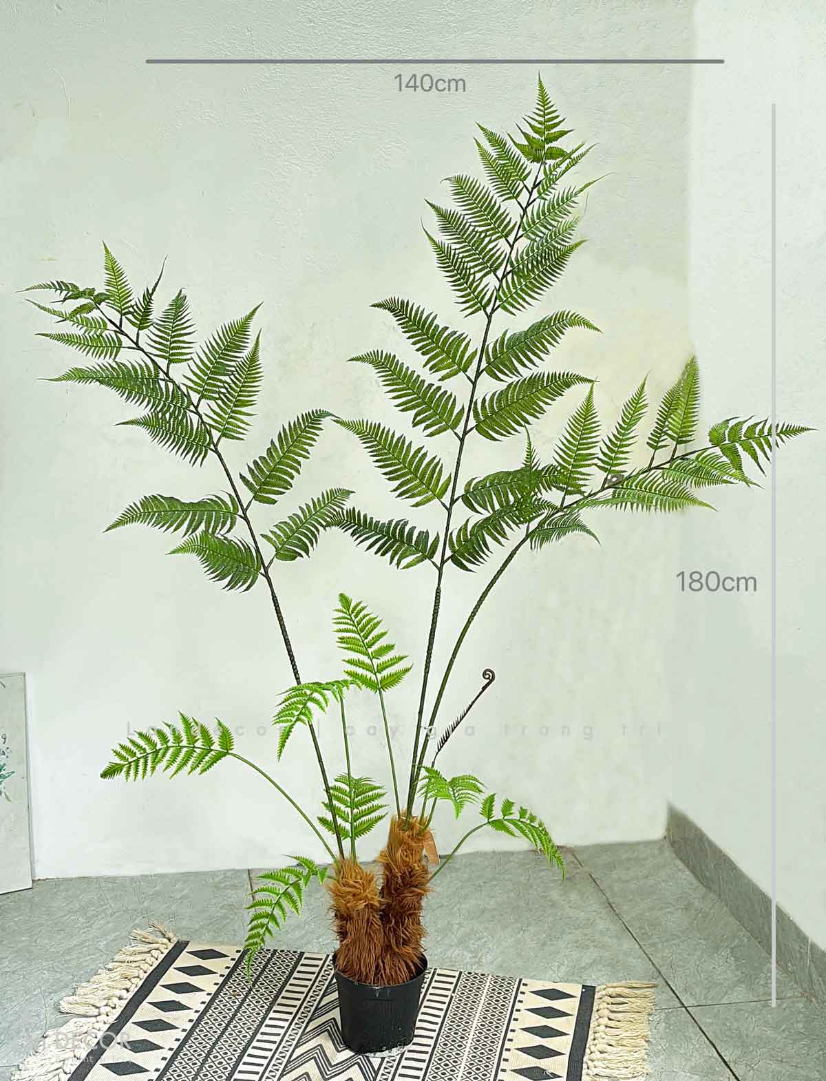 Dương Xỉ Giả Trang Trí- Thiết Kế Tiểu Cảnh Dương Xỉ Culi Trang Trí Văn Phòng Xanh (180cm)- CC1063