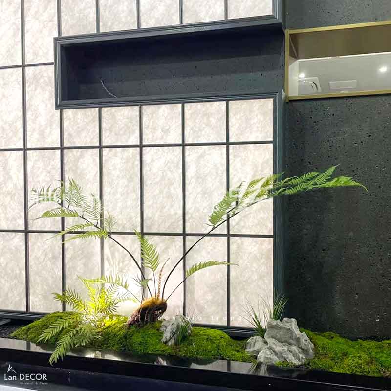 Tiểu Cảnh Dương Xỉ- Bồn Dương Xỉ Culi Decor Tiểu Cảnh Khô Cửa Hiệu (200x40x140cm)- RC077