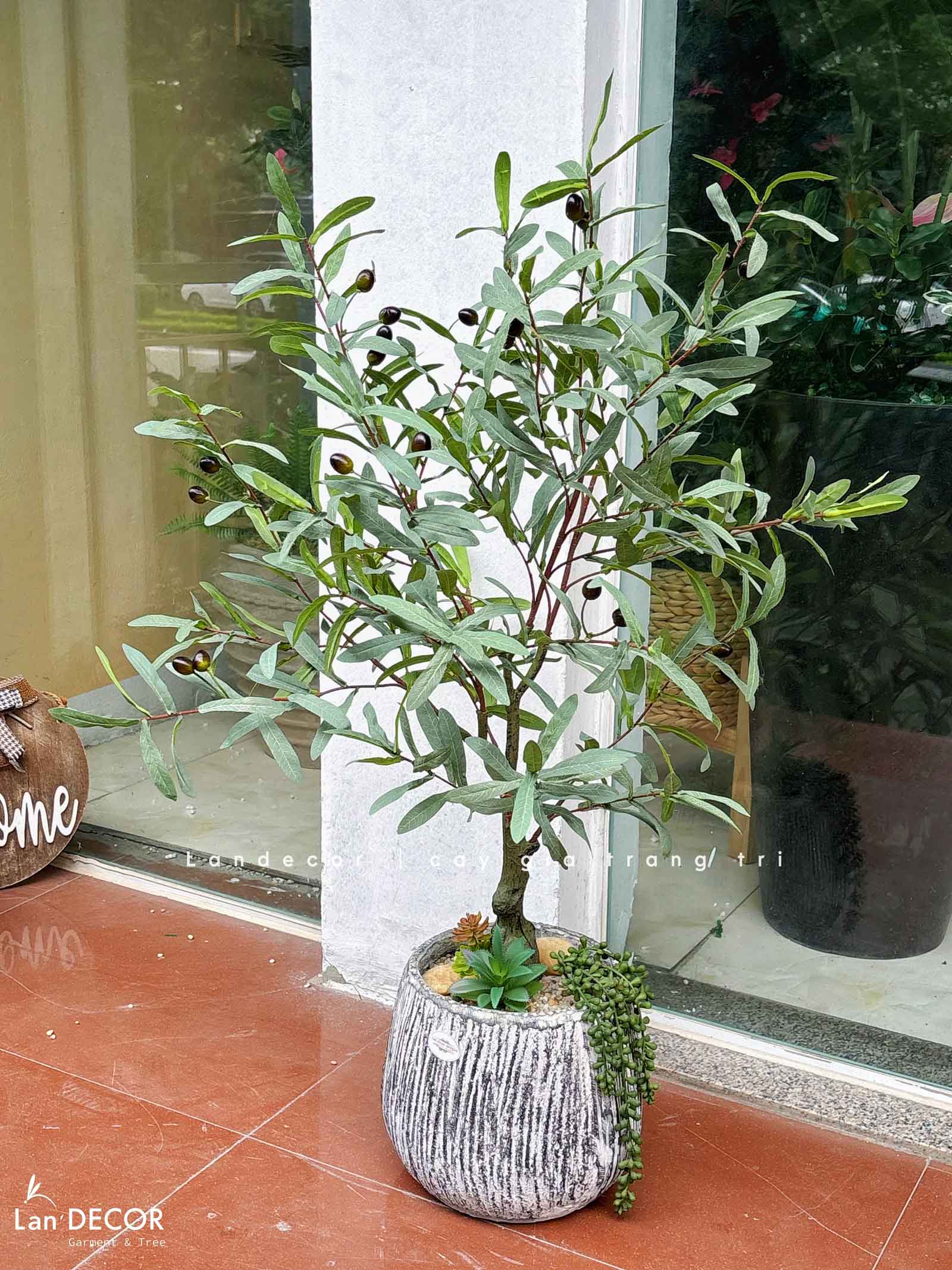 Cây Giả Trang Trí- Cây Olive Giả Trang Trí Tiểu Cảnh Nhỏ Xinh- CC1440