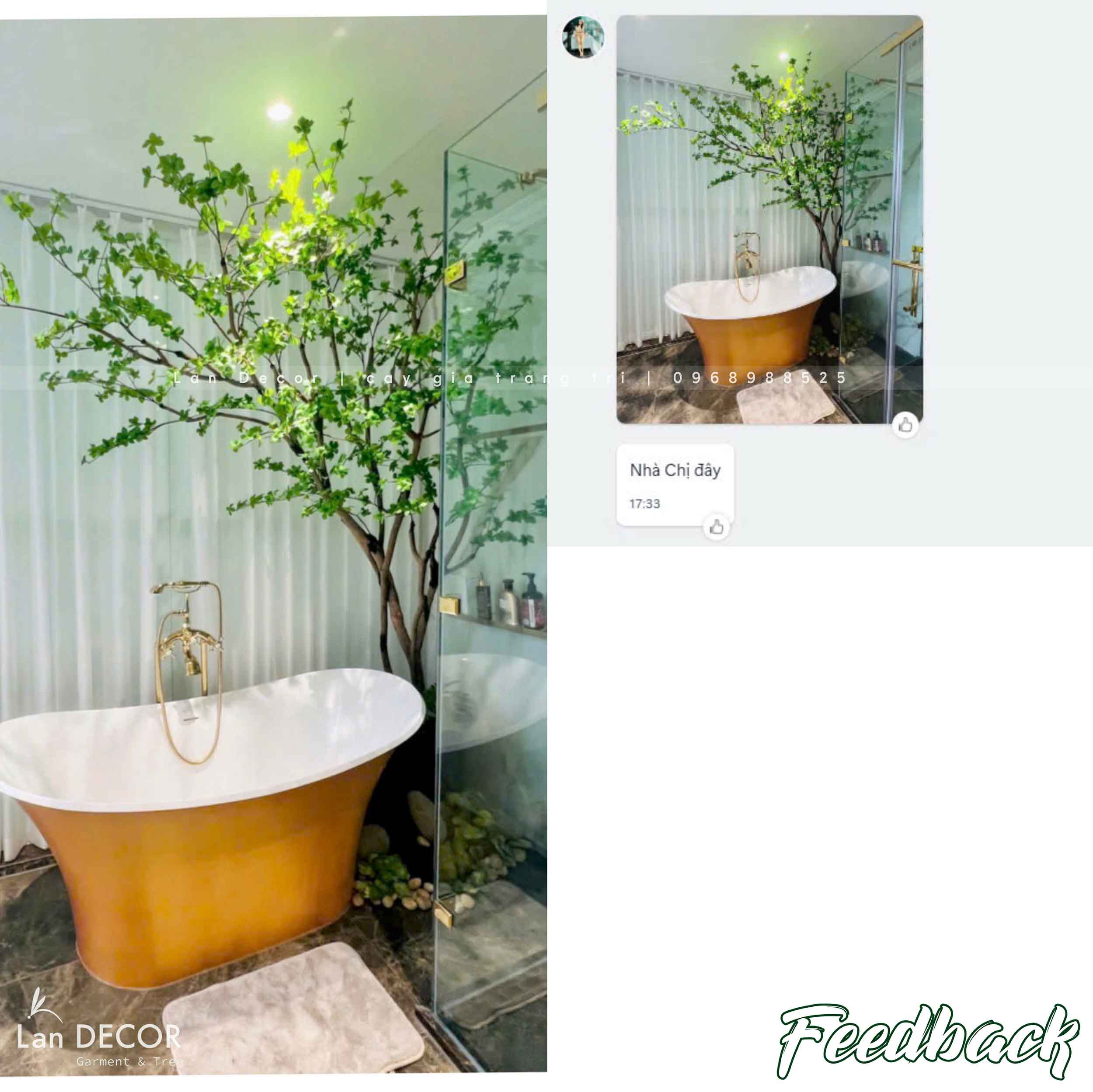 Cây Giả Trang Trí- Cây Thạch Nam Dáng Huyền Decor Ấn Tượng (2m8)- CC1013