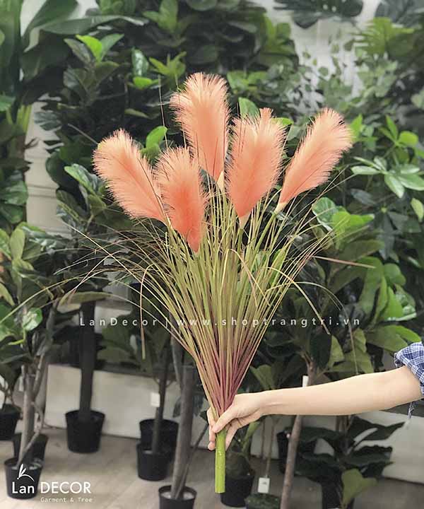 Cỏ Lau Giả- Cành lau sậy 5 bông (Full màu) - HC992