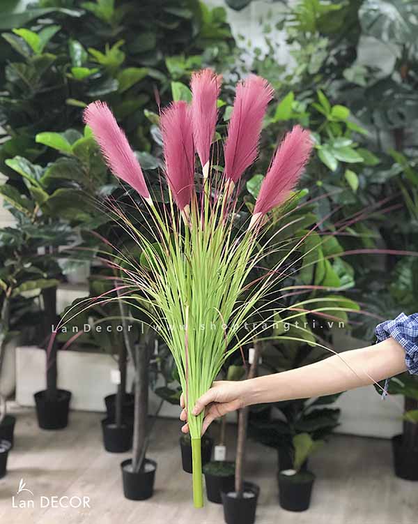 Cỏ Lau Giả- Cành lau sậy 5 bông (Full màu) - HC992