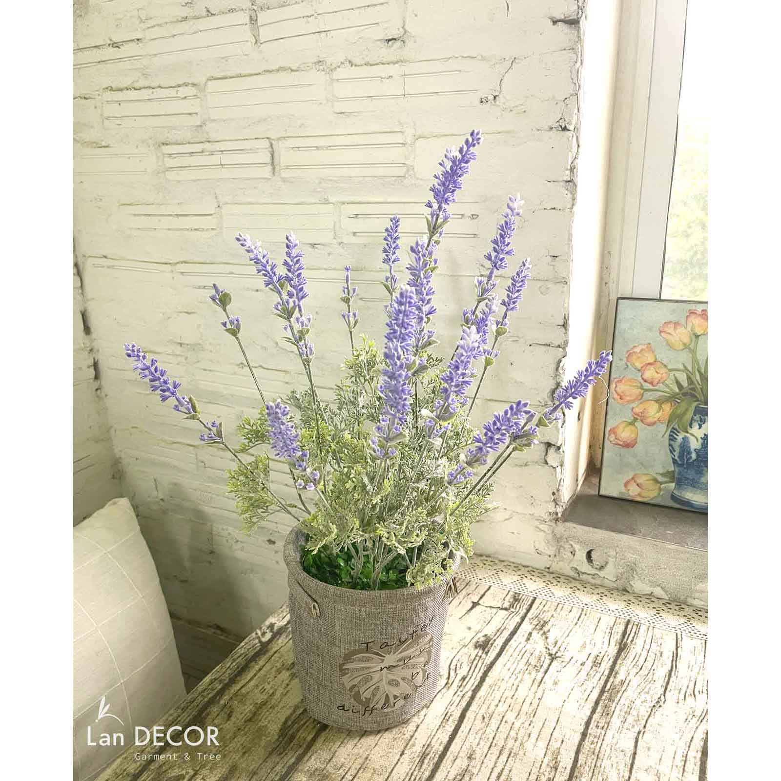 Giỏ hoa oải hương decor nhà xinh- CC964