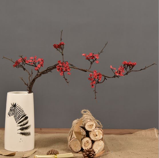 Cành hoa anh đào đỏ (92cm) - HC704