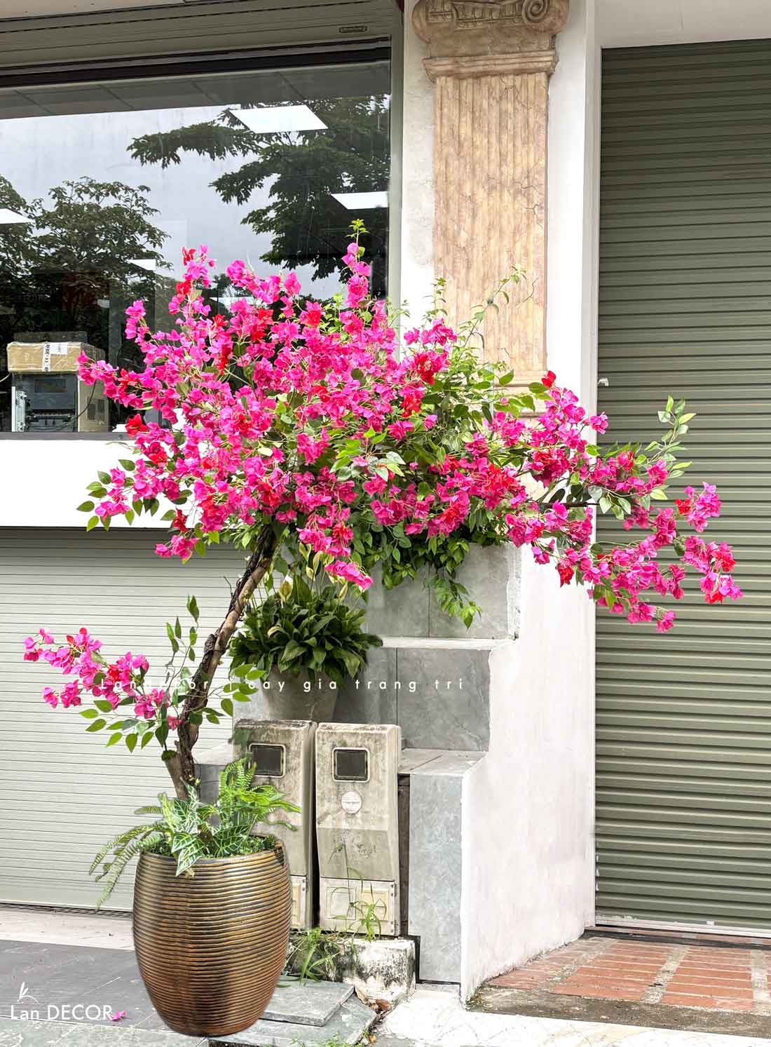 Tiểu Cảnh Cây Giả - Cây Hoa Giấy Dáng Huyền Decor Quán Cafe (230cm)- CC1089