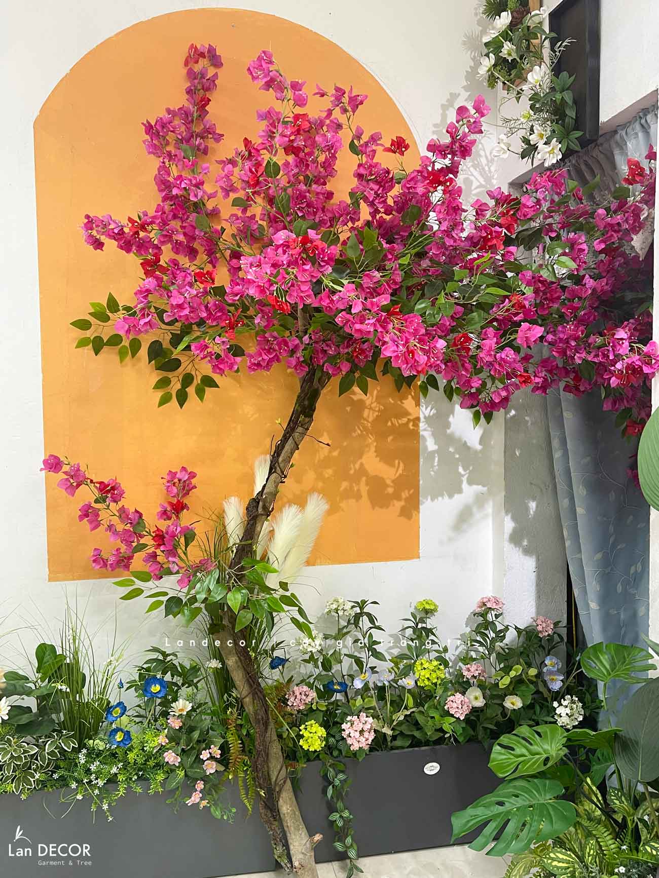 Tiểu Cảnh Cây Giả - Cây Hoa Giấy Dáng Huyền Decor Quán Cafe (230cm)- CC1089